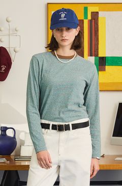 MULTI BORDER LONG TEE / ボーダーロンT / ブラウン / ブルー