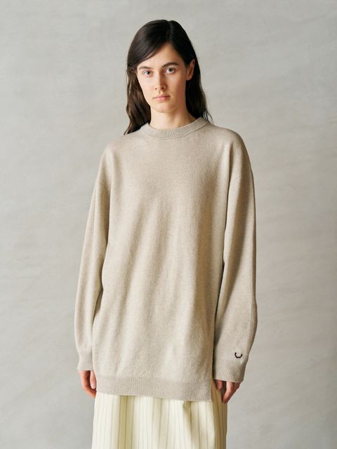 EX SUPER FINE WOOLEN WOOL HIGH-GAUGE KNIT P/O / ニットチュニック / ベージュ