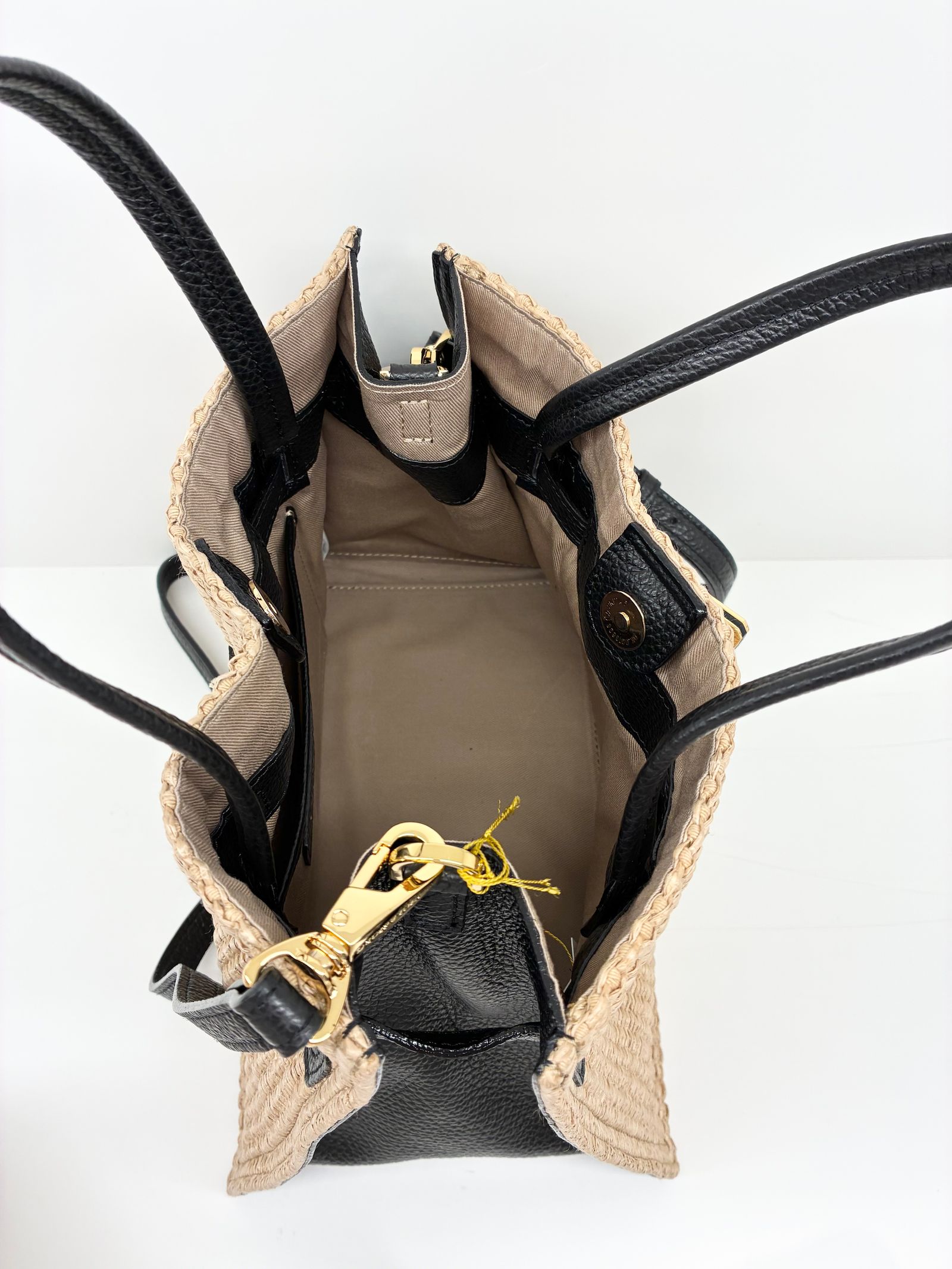 SANDRO / ベルト付きかごバッグ / ナチュラル / ブラック