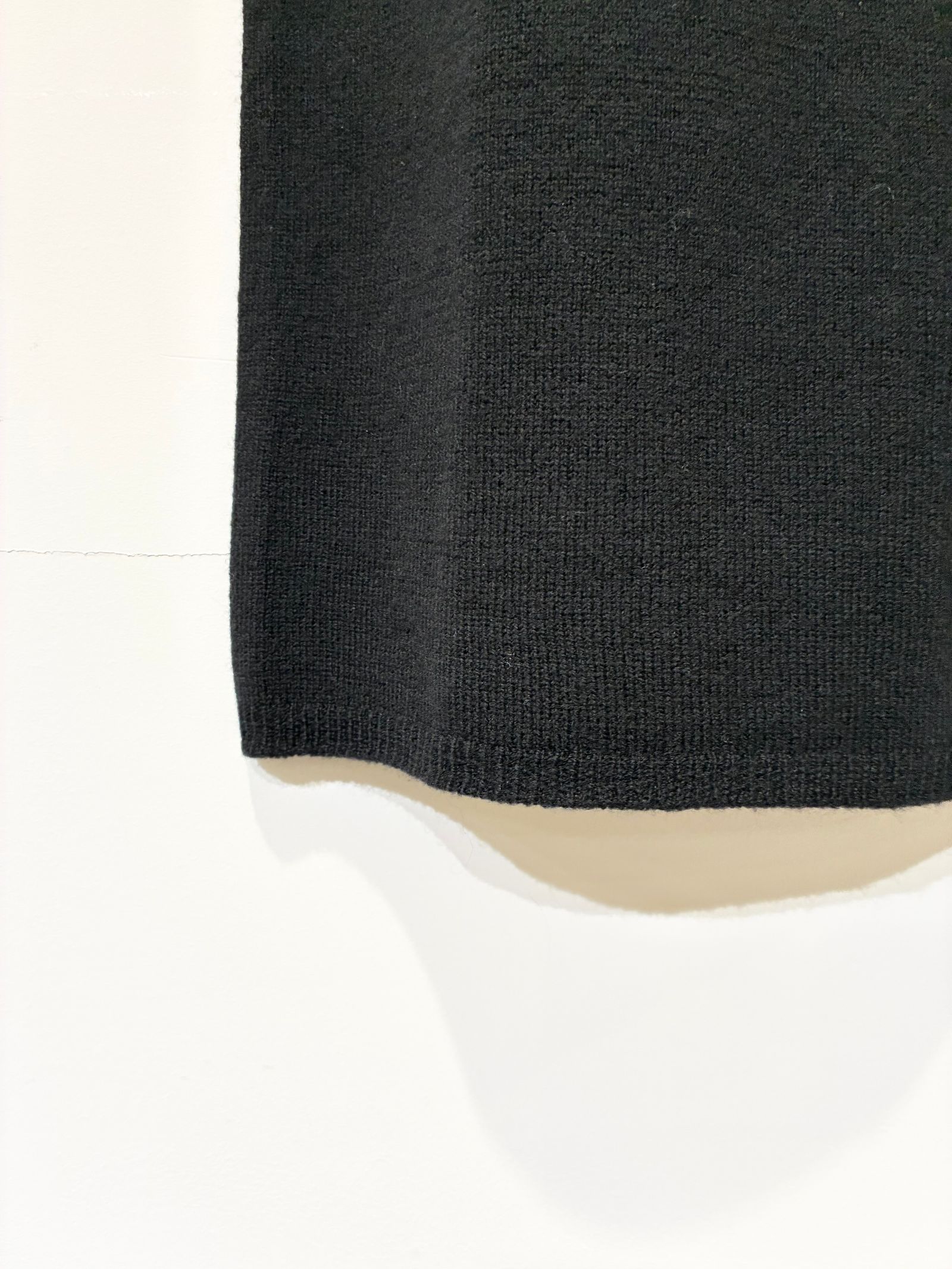 ウールカシミヤ スカート / ニットタイトスカート / ブラック