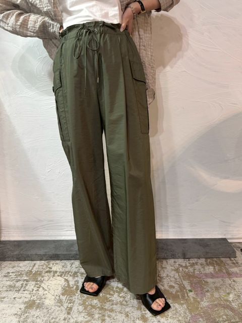 cotton cupra cargo easy pants / コットンキュプラカーゴイージーパンツ / カーキ
