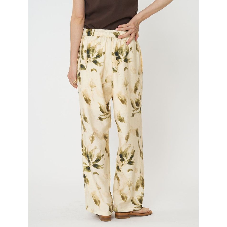 フラワープリントイージーPT / イージーパンツ / ワイドパンツ / イエロー