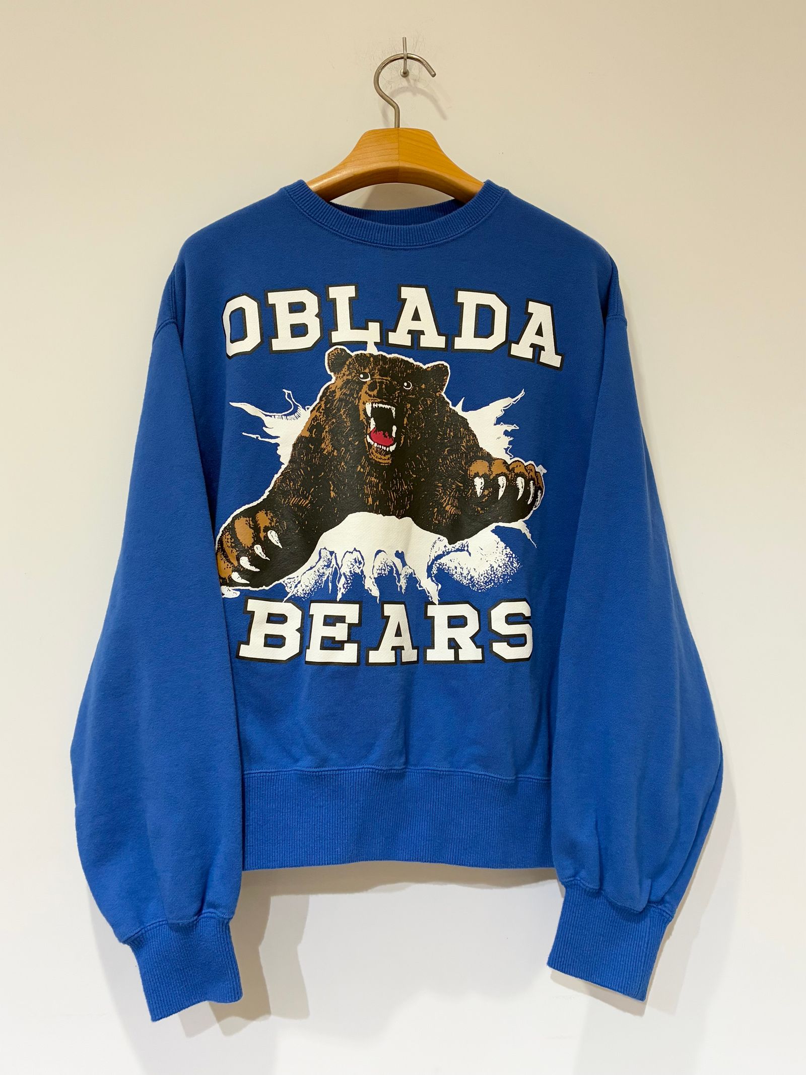 oblada - BEARS SWEAT / 熊プリントスウェット / ブルー