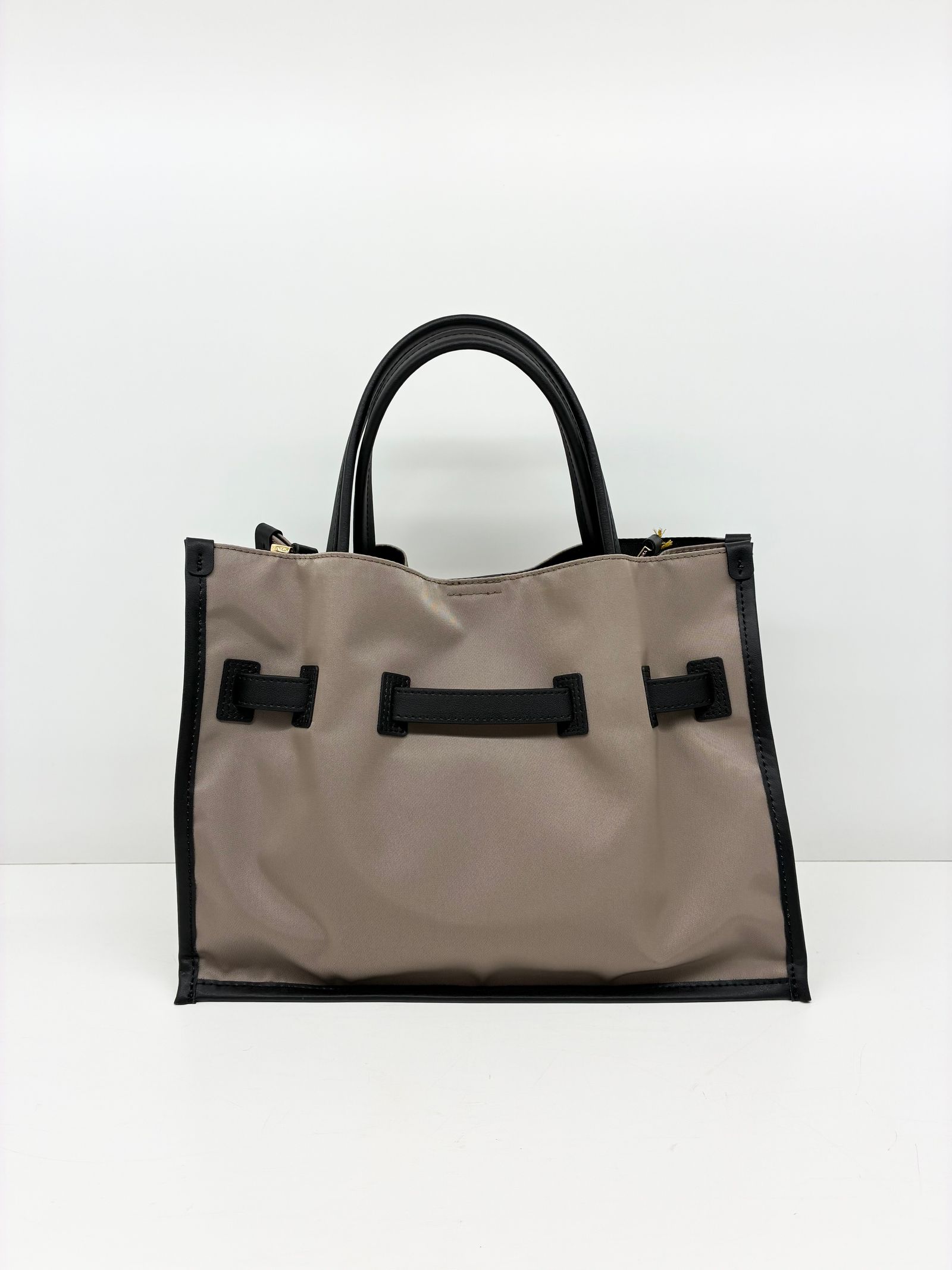 BRUNO / レザーパイピングナイロンバッグ / ベージュ