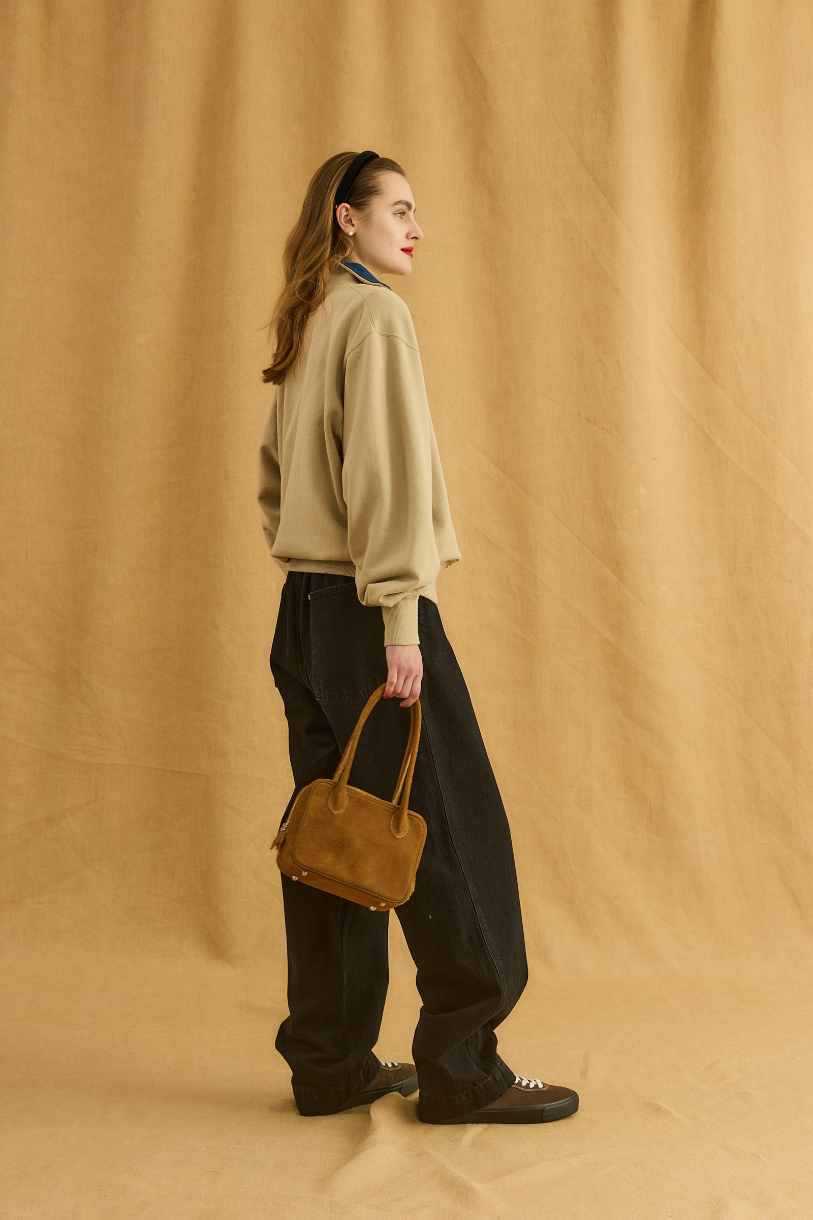 HALF ZIP SWEAT / ベージュ