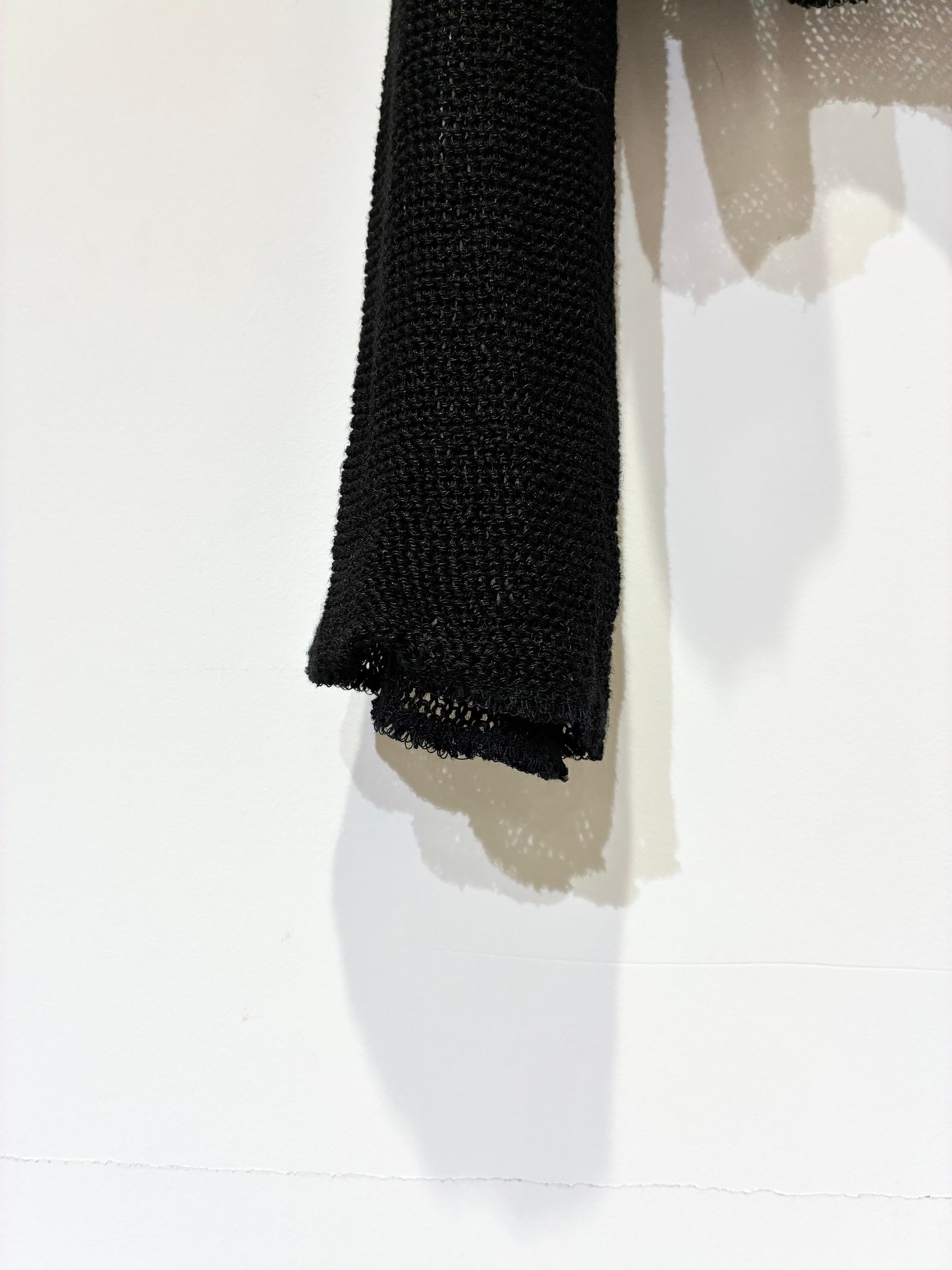 Boat Neck Top / リネンメッシュニット / ブラック