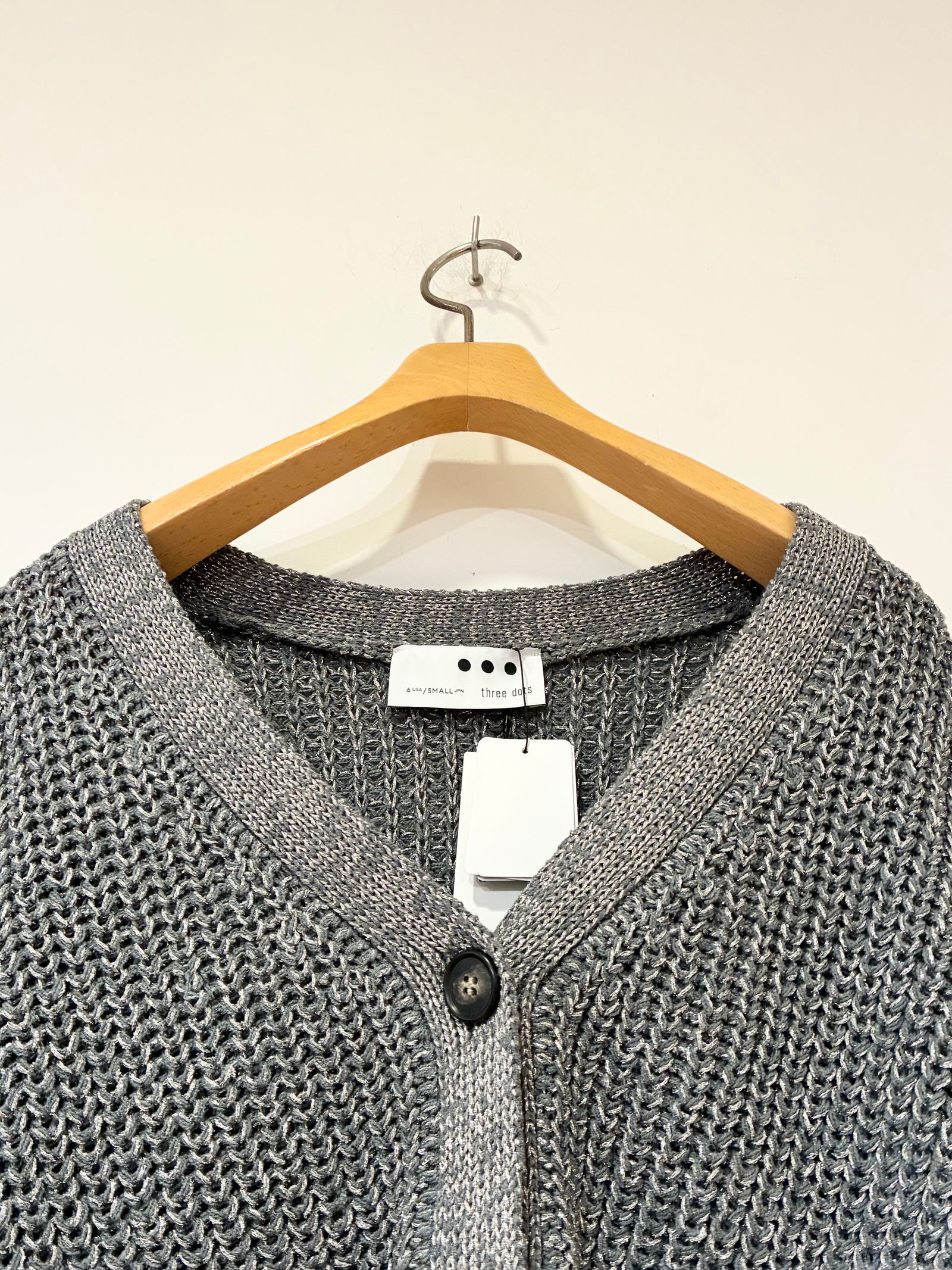 スパークリングセーター カーディガン / ラメカーディガン / チャコールグレー