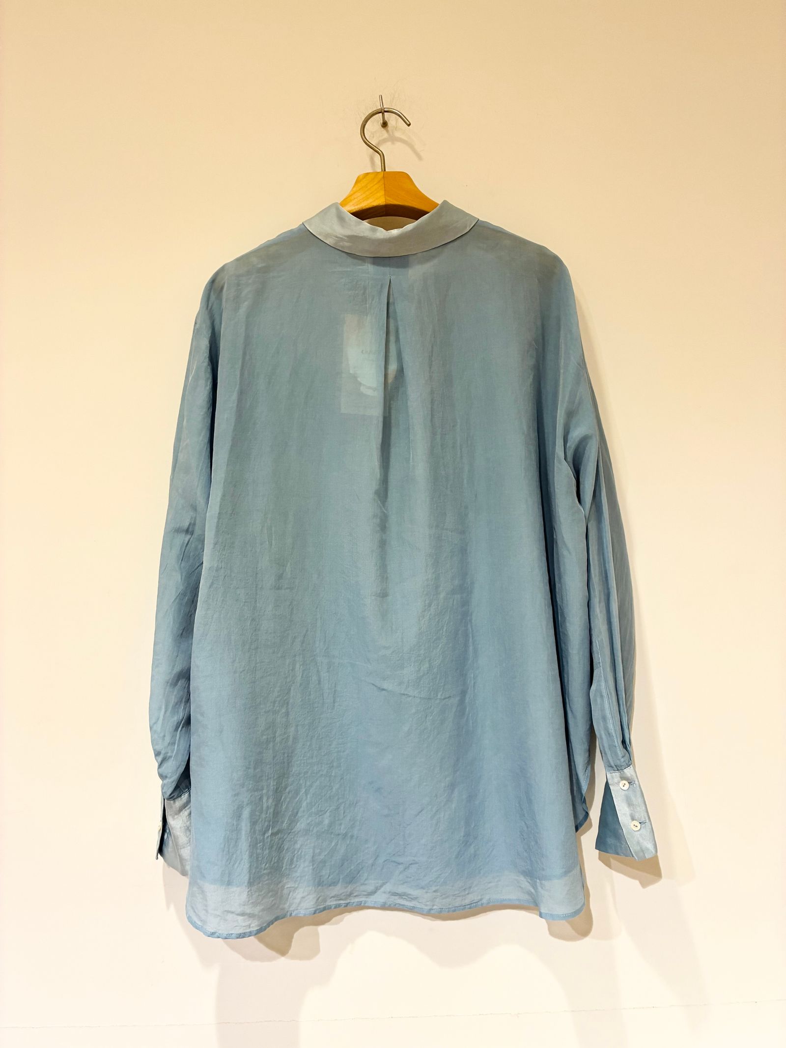 コットンシルクシャツブラウス / ブルー