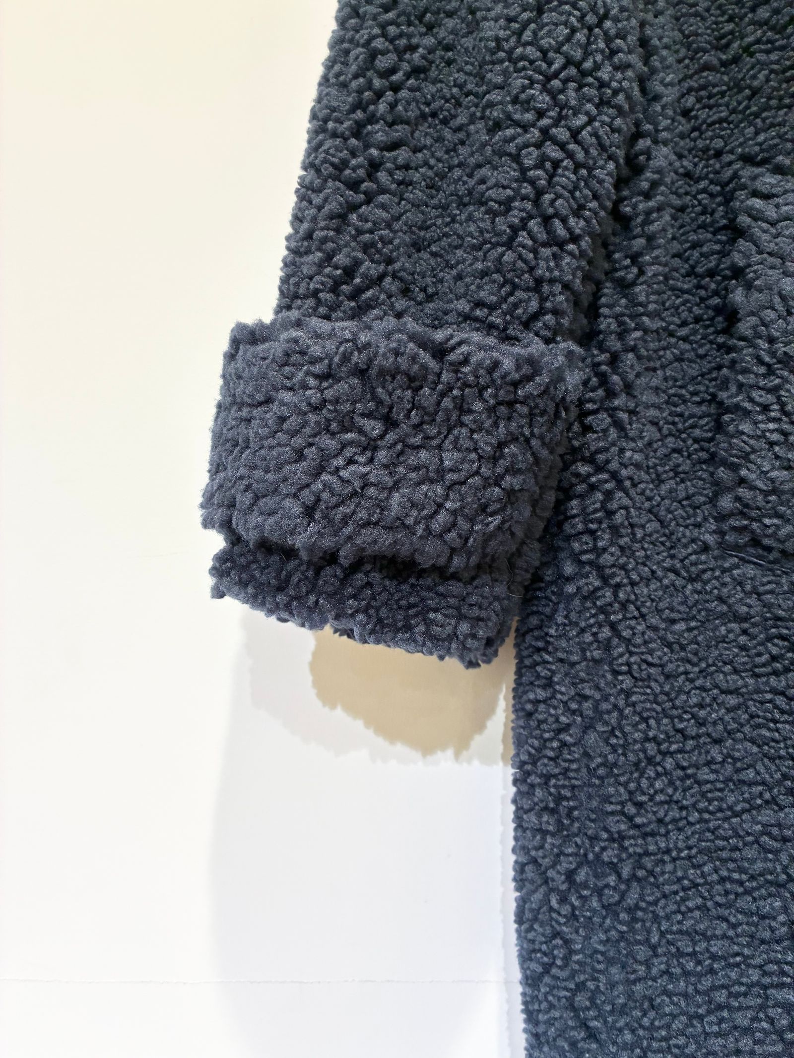 エコペルボア ロングコート / ボアアウター / ネイビー