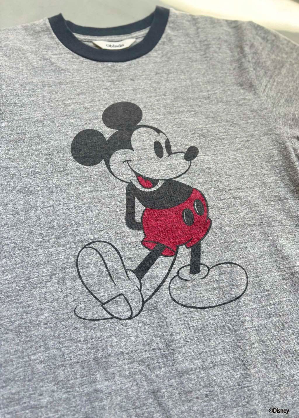 MICKEY RINGER TEE / ミッキープリントTシャツ / グレー