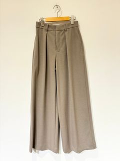 ウーリーフリース ワイドパンツ / グレーベージュ