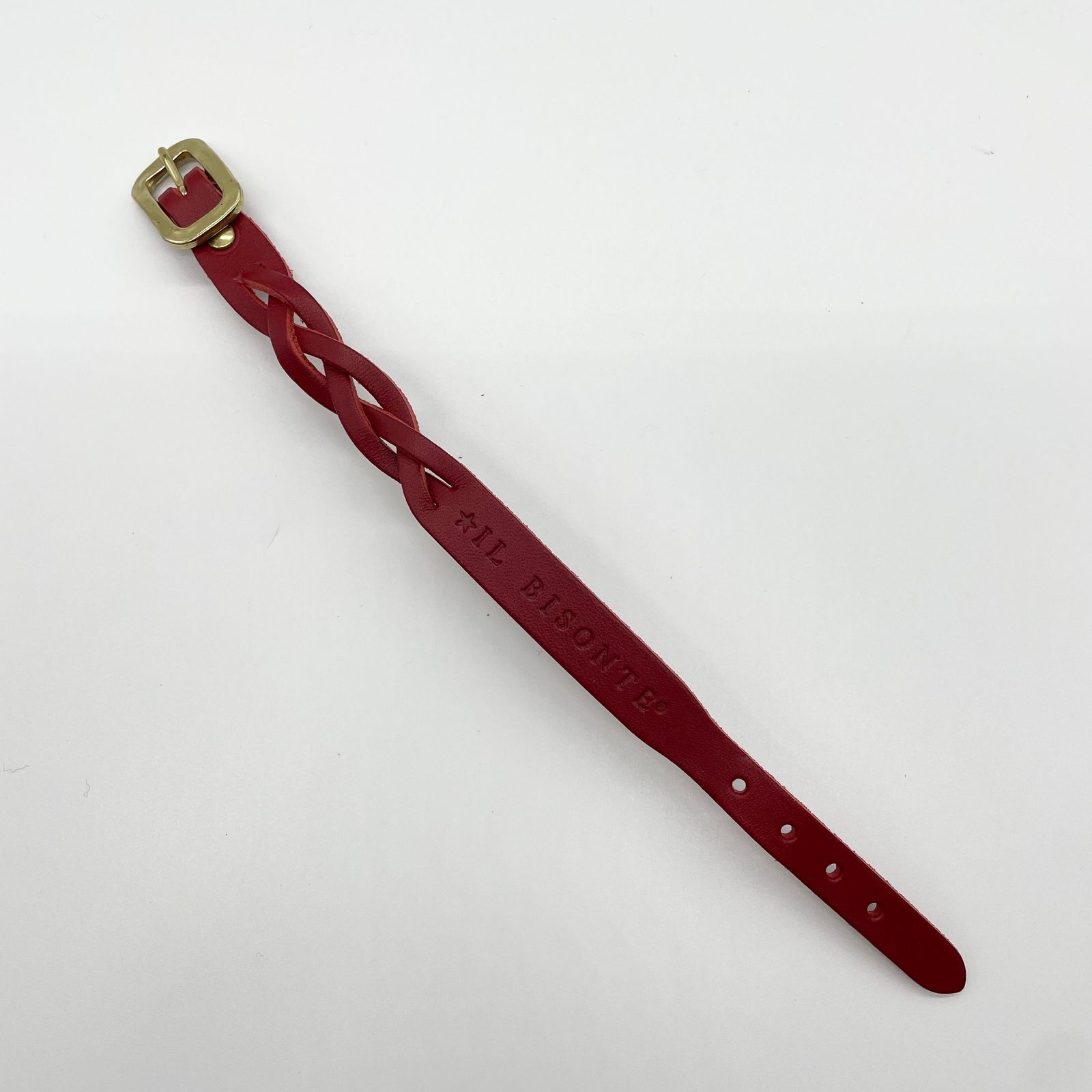 ロゴレザーメッシュブレスレット