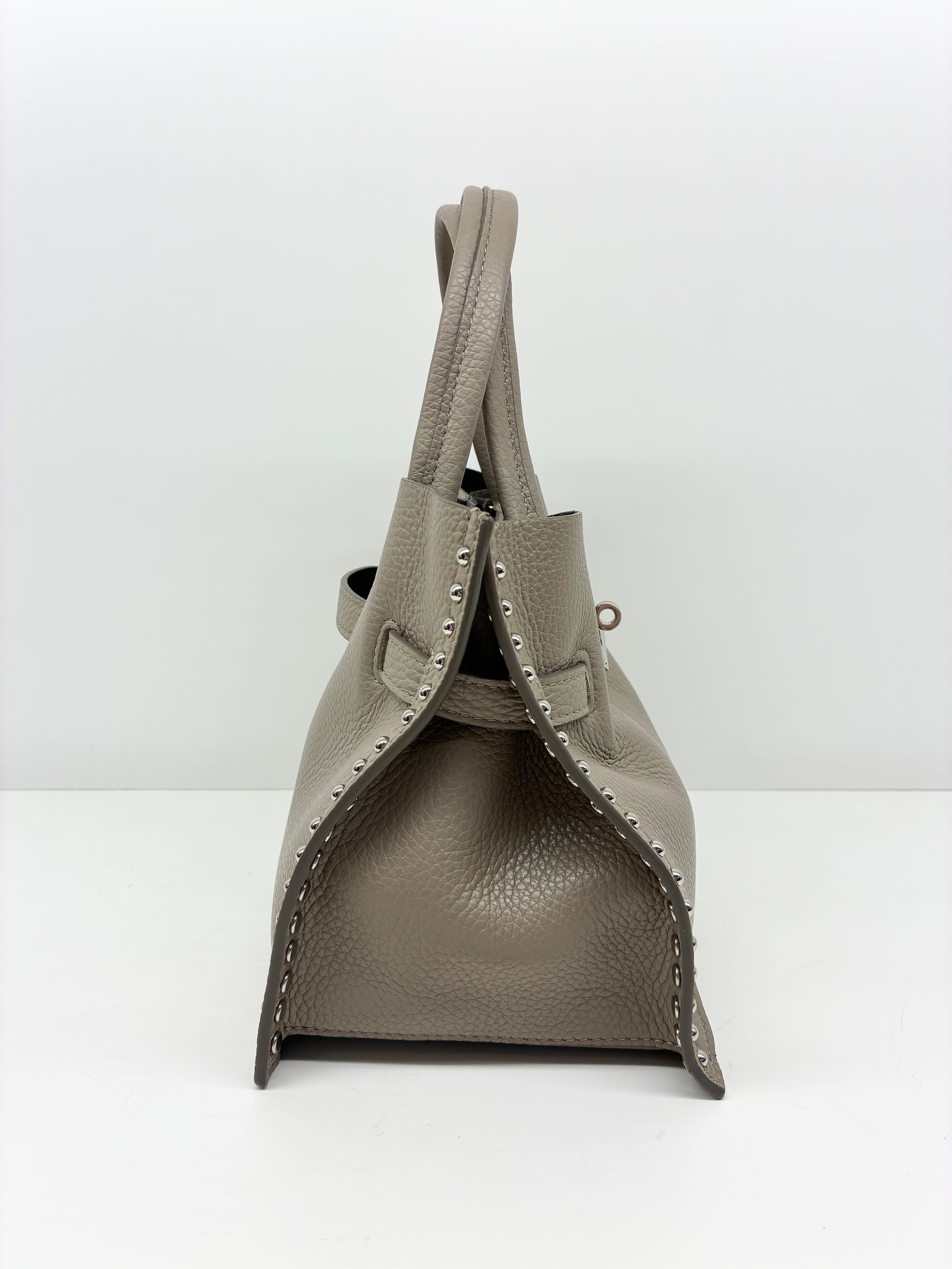 MIRO / スタッズ付き2wayレザートートバッグ / ライトトープ / ベージュ / グレージュ
