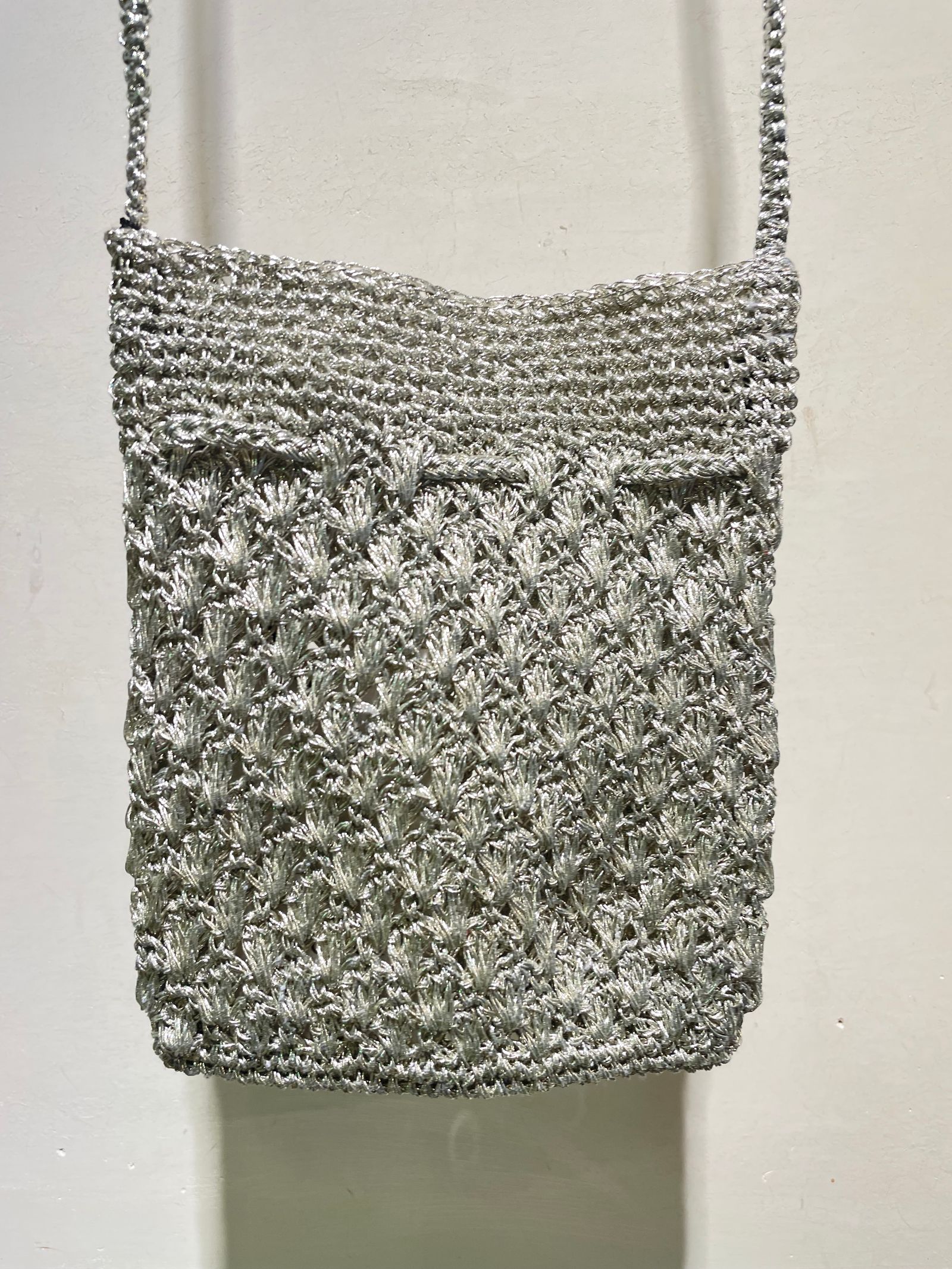 Metallic Macrame Sacoche Bag / サコッシュバッグ / シルバーゴールド