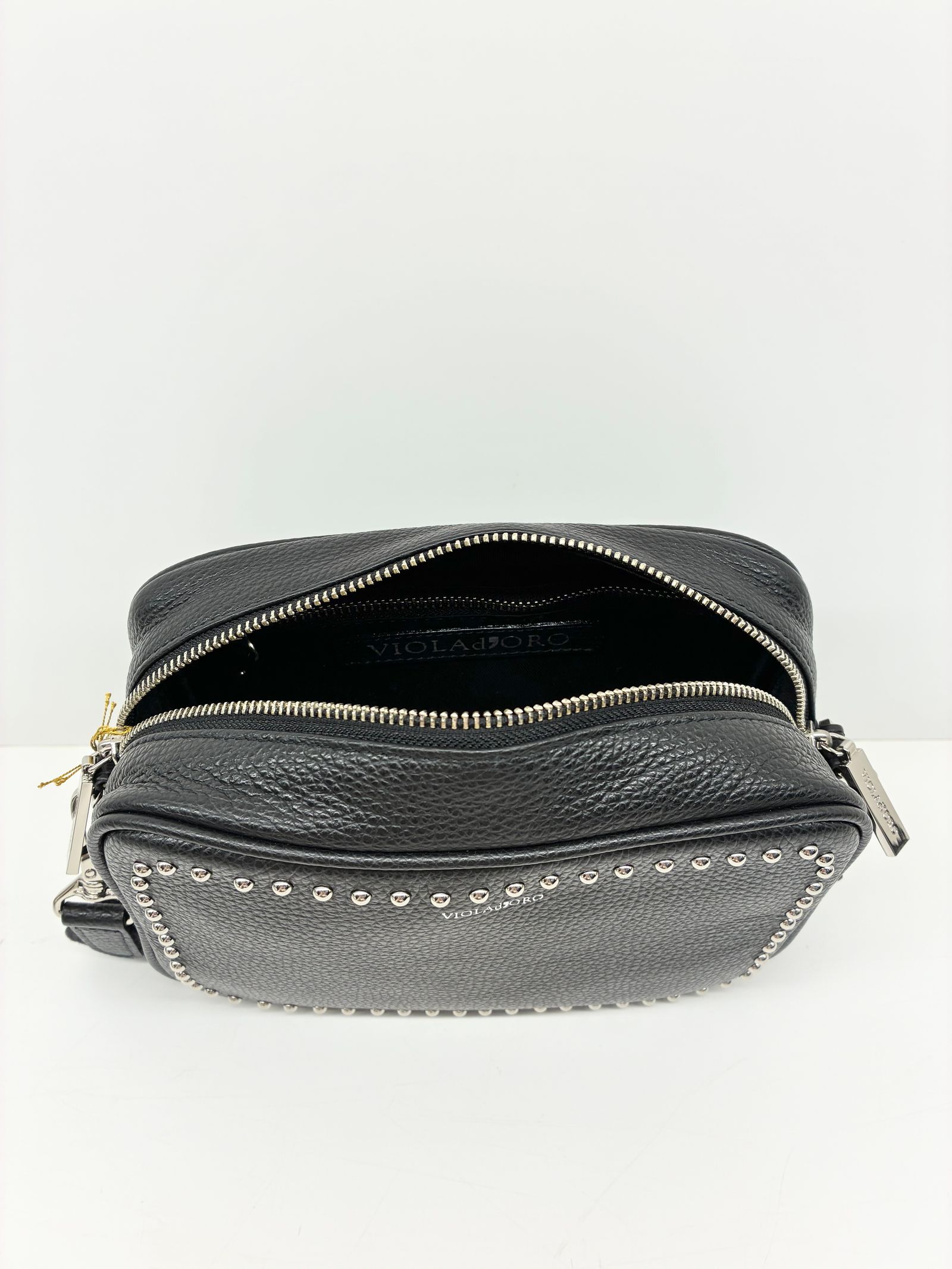 MIRO / スタッズ付きレザーカメラバッグ / ブラック