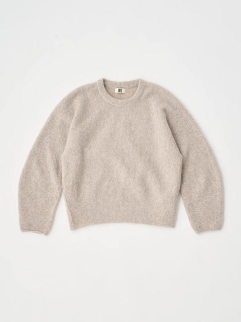 STRETCH SUPERKID MOHAIR CREW-NECK P/O / ニット / グレー / ベージュ