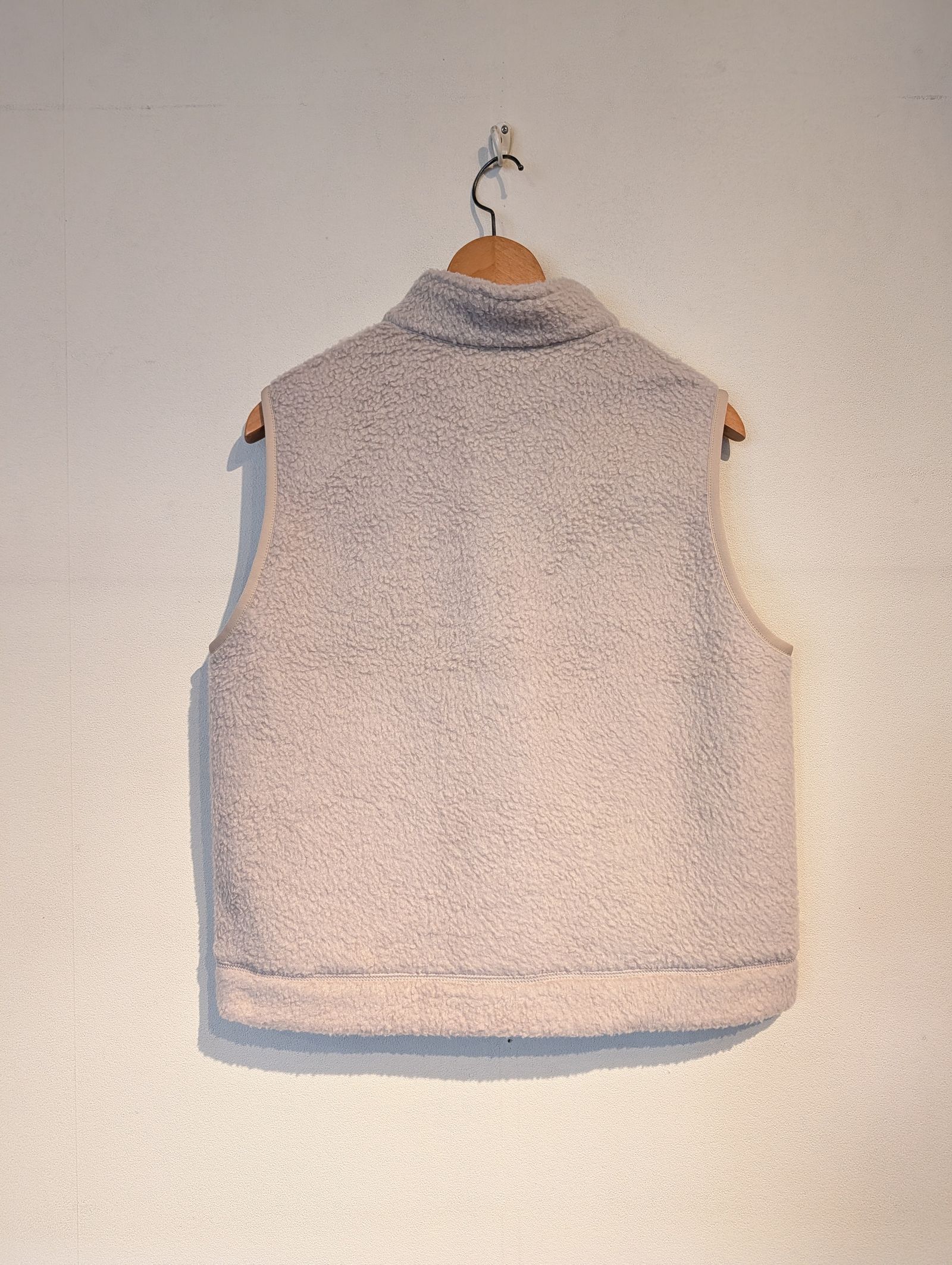 Women's Double Face Boa Stand Collar Vest / ボアスタンドカラーベスト / ベージュ