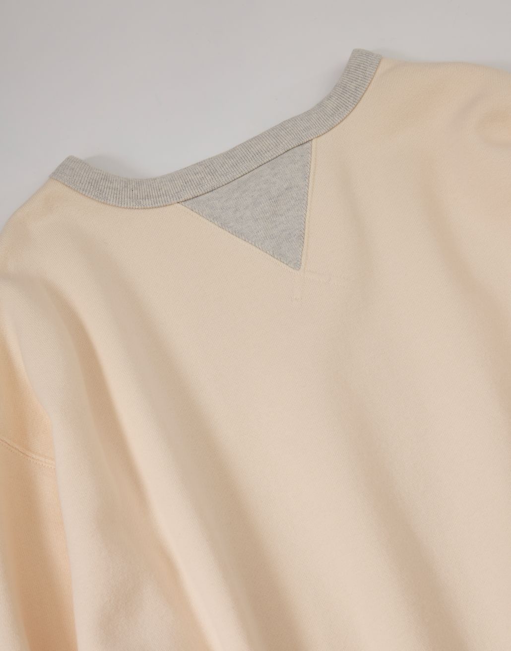 W GAZETTE SWEAT / 配色リブスウェット / アイボリー