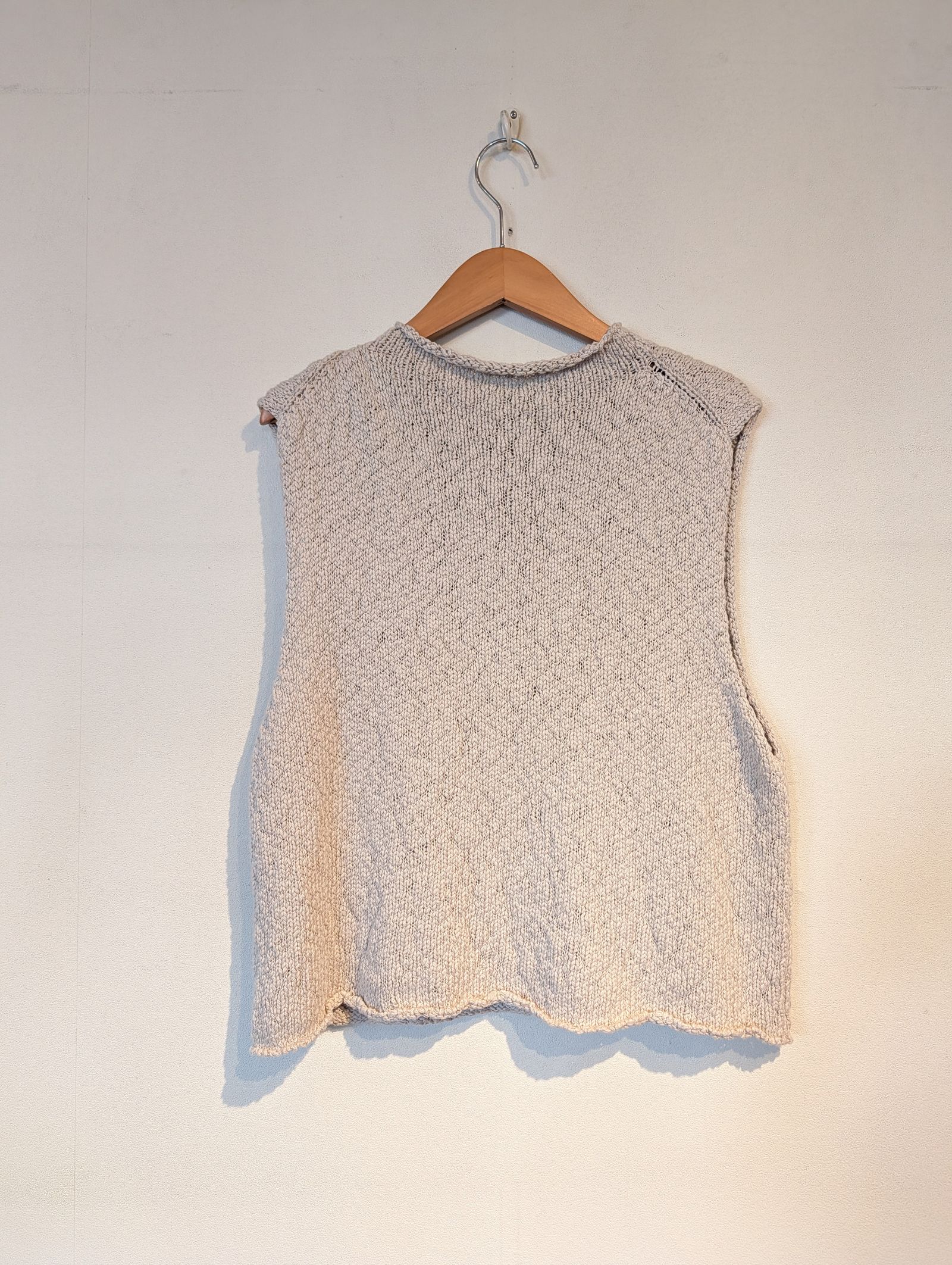 cotton slub vest / ニットベスト / エクリュ