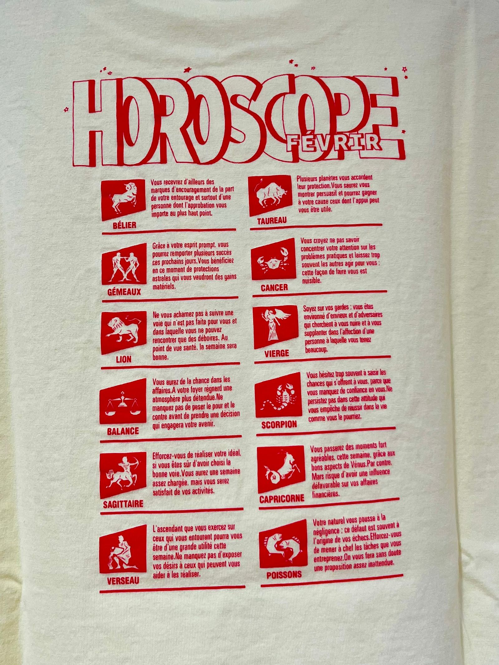 THE SHINZONE - HOROSCOPE TEE / プリントTシャツ / イエロー