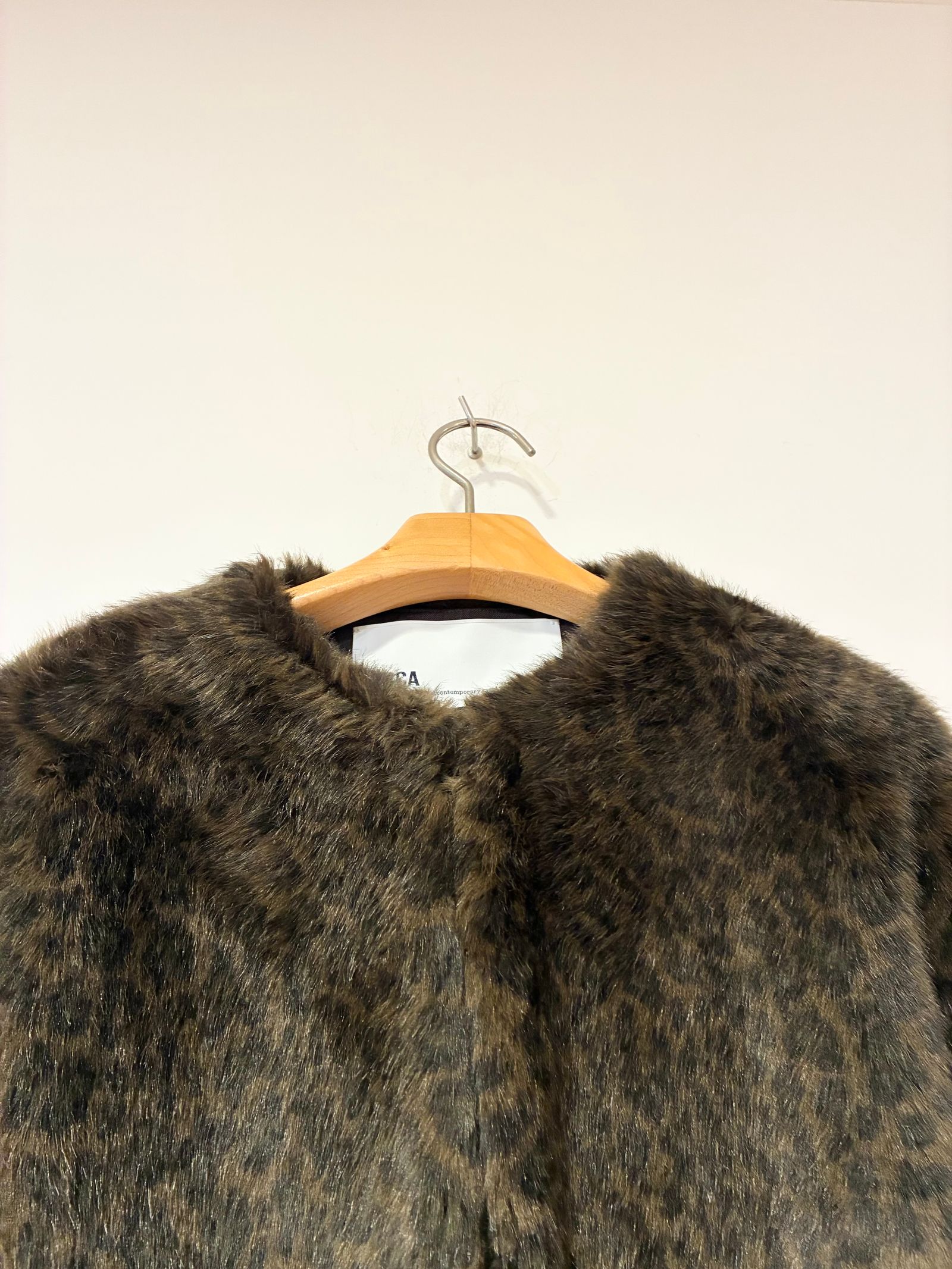 レオパードファーショートコート / ブラウン