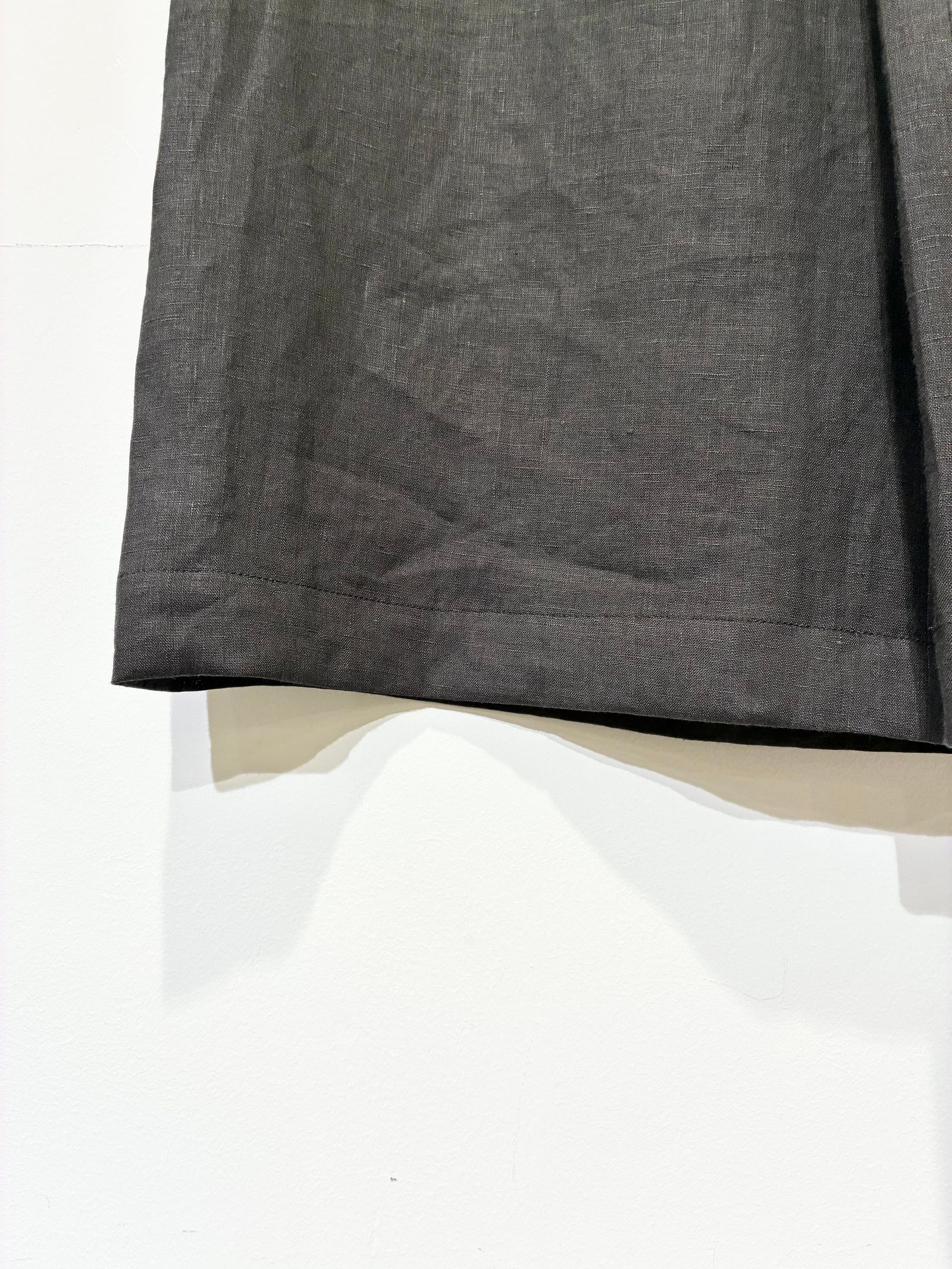 リネンワイドタックパンツ / ブラウン