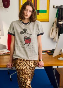 MICKEY RINGER TEE / ミッキープリントTシャツ / グレー