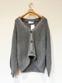 スパークリングセーター カーディガン / ラメカーディガン / チャコールグレー