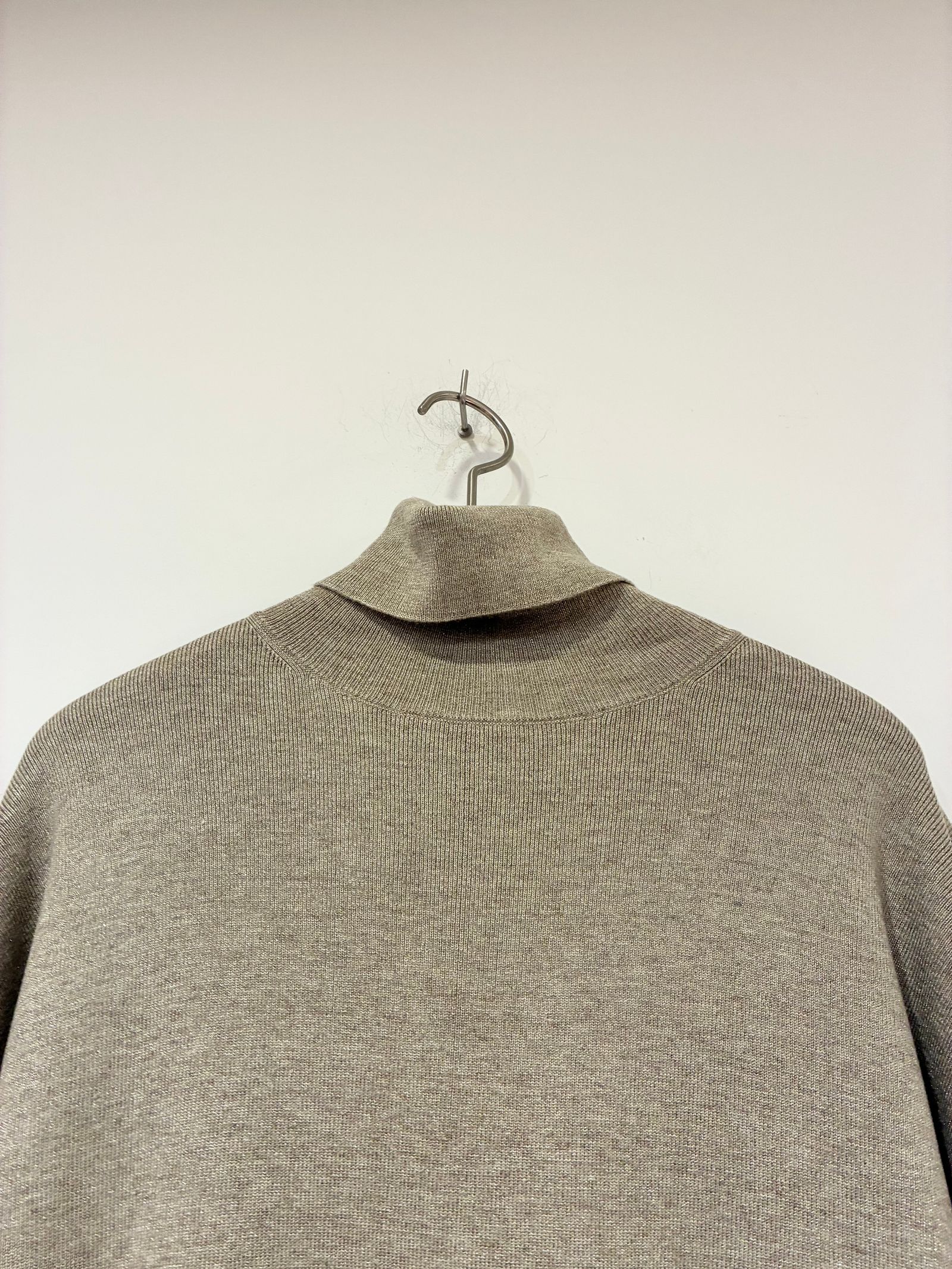 【ラメニット】ルレックスセーター ドレス / ニットワンピース / ベージュ