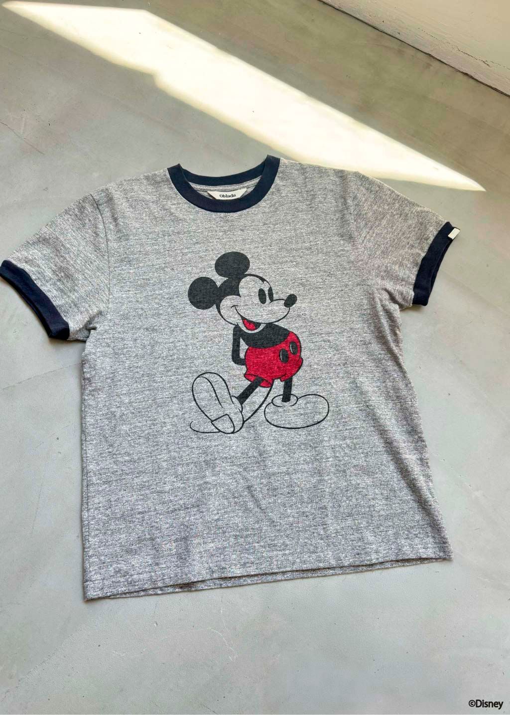 MICKEY RINGER TEE / ミッキープリントTシャツ / グレー
