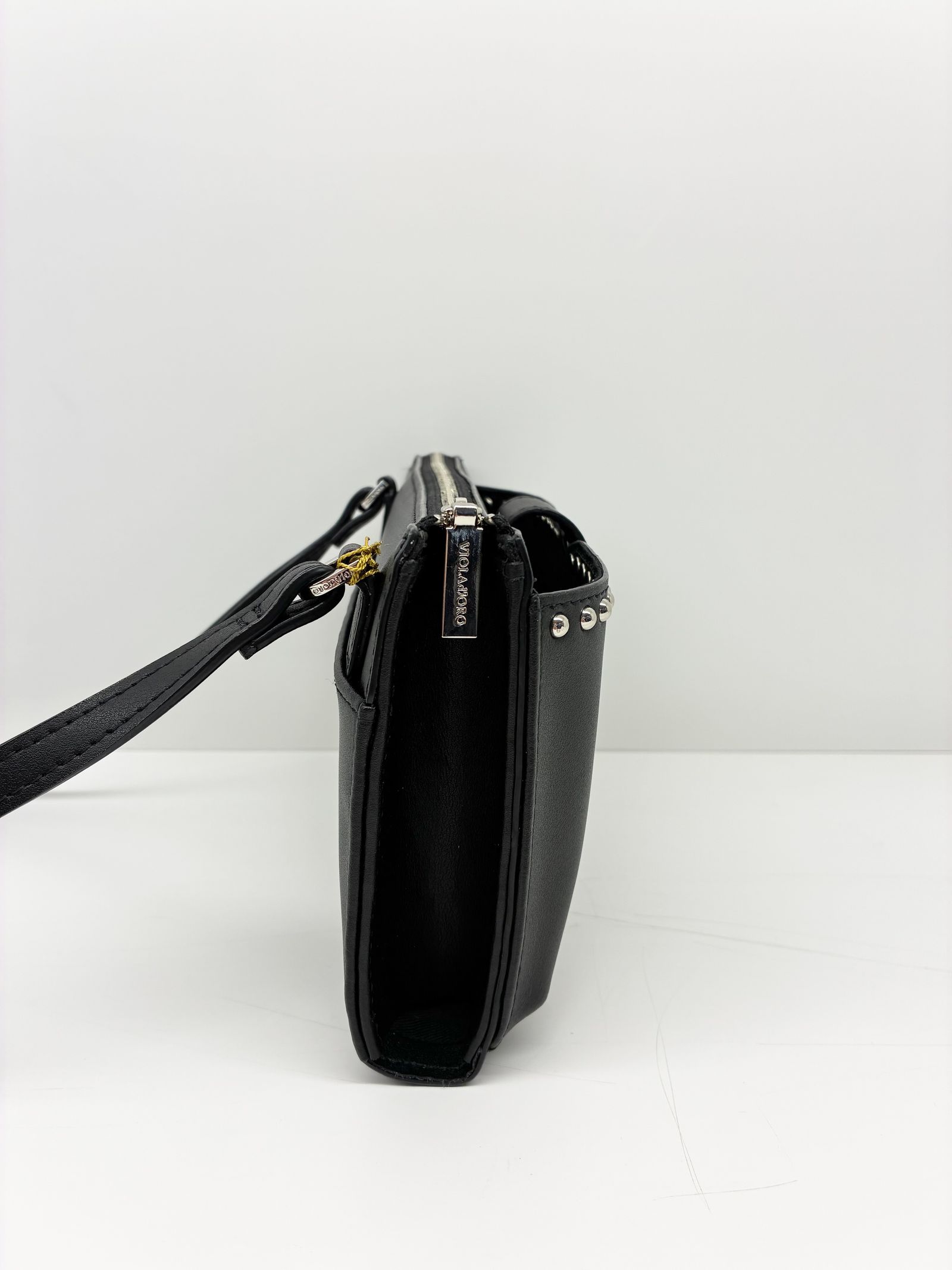 MIRO / スタッズ付きスマートフォンショルダーバッグ / ウォレットバッグ / ブラック