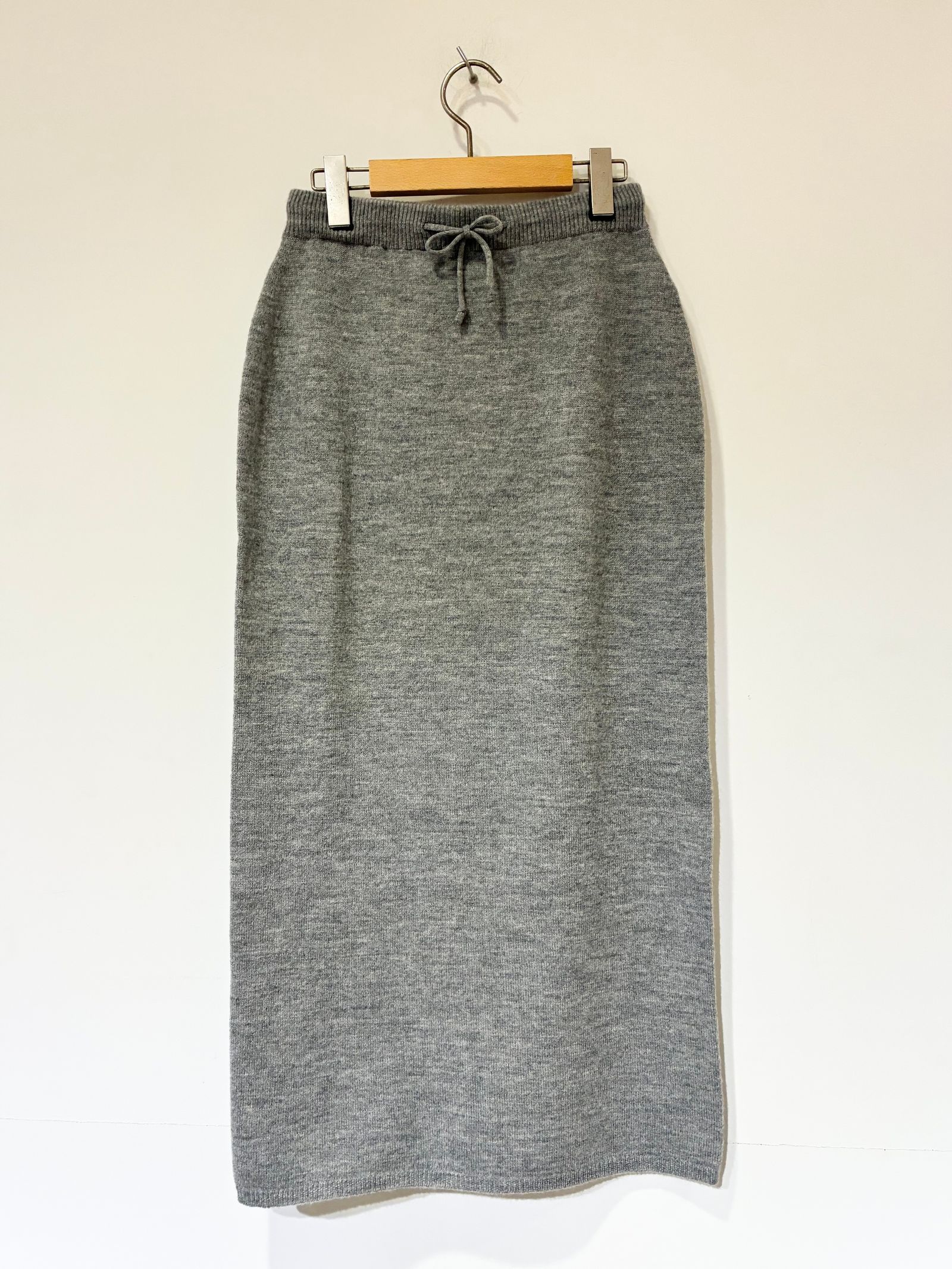 ウールカシミヤ スカート / ニットタイトスカート / グレー