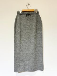 ウールカシミヤ スカート / ニットタイトスカート / グレー