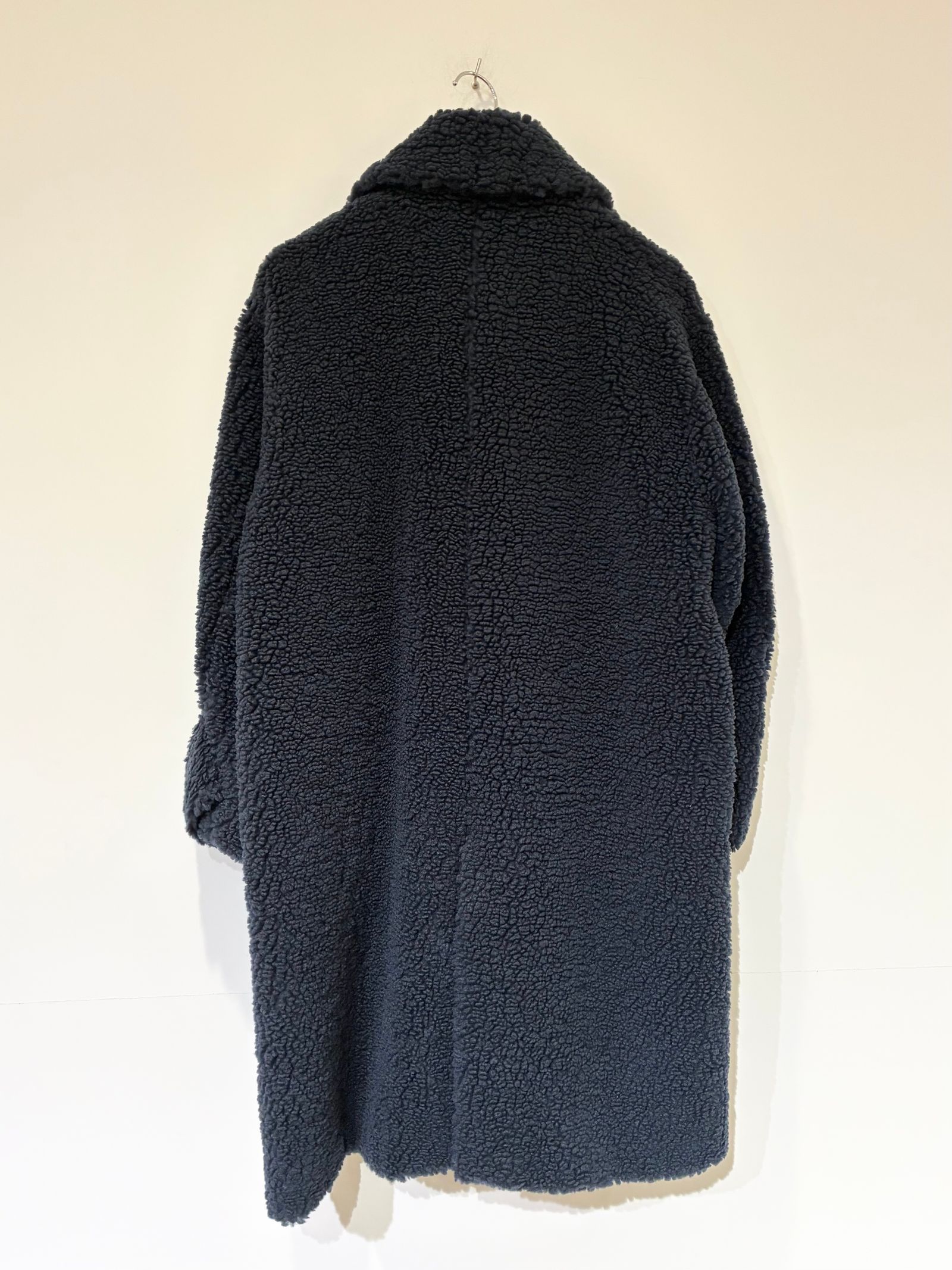 エコペルボア ロングコート / ボアアウター / ネイビー