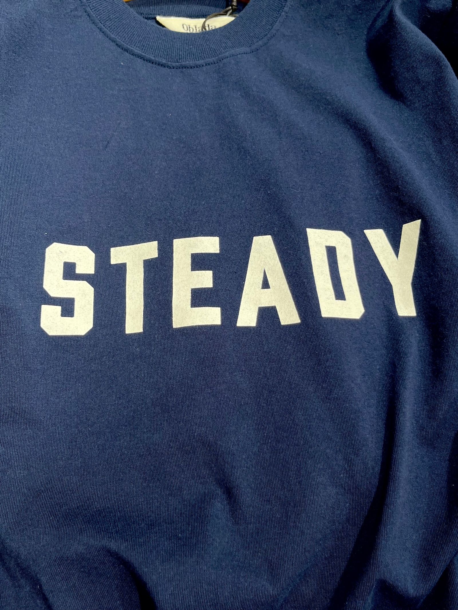 oblada - 92 STEADY LONG TEE / プリントロンT / ネイビー