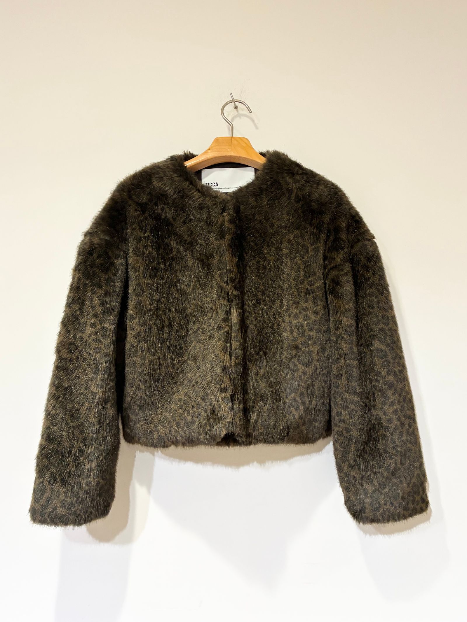 レオパードファーショートコート / ブラウン