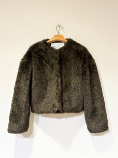 レオパードファーショートコート / ブラウン