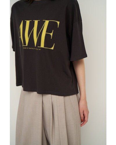 "AWE"プリントクロップドTee / ロゴTシャツ / ホワイト
