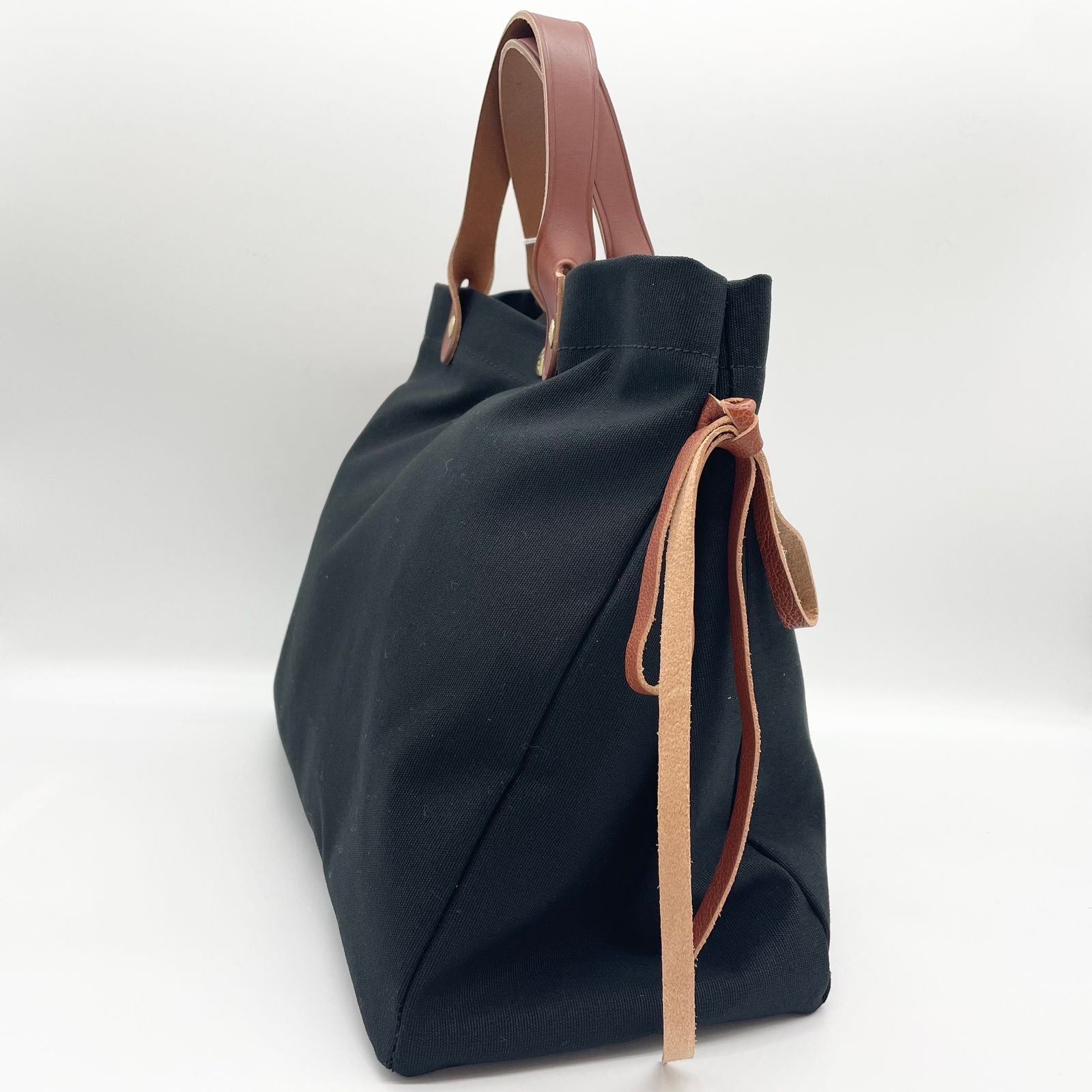 キャンバス×レザー トートバッグ