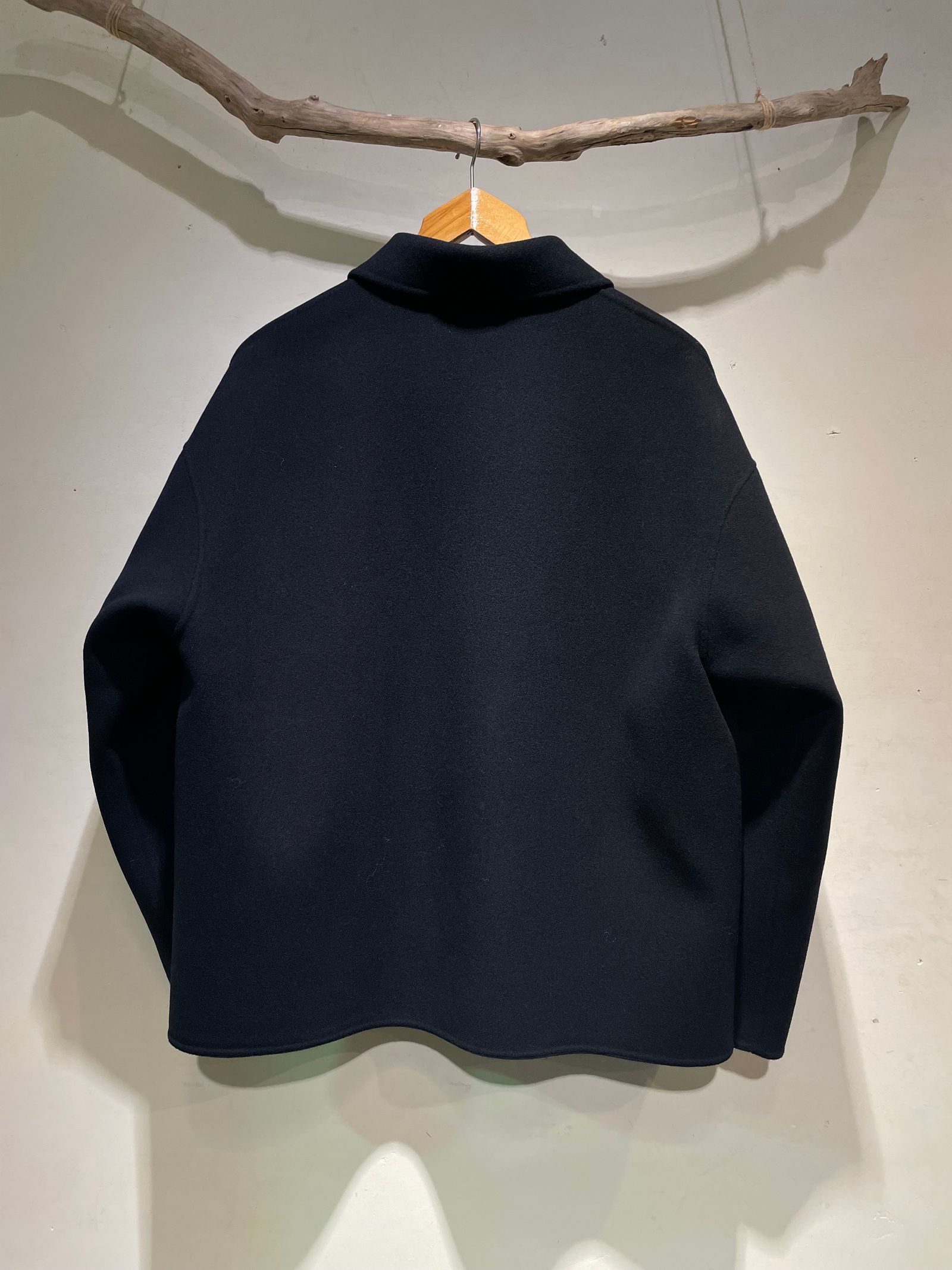 DOUBLE WEAVE WOOL BLOUSON / ウールジップブルゾン / ブラック
