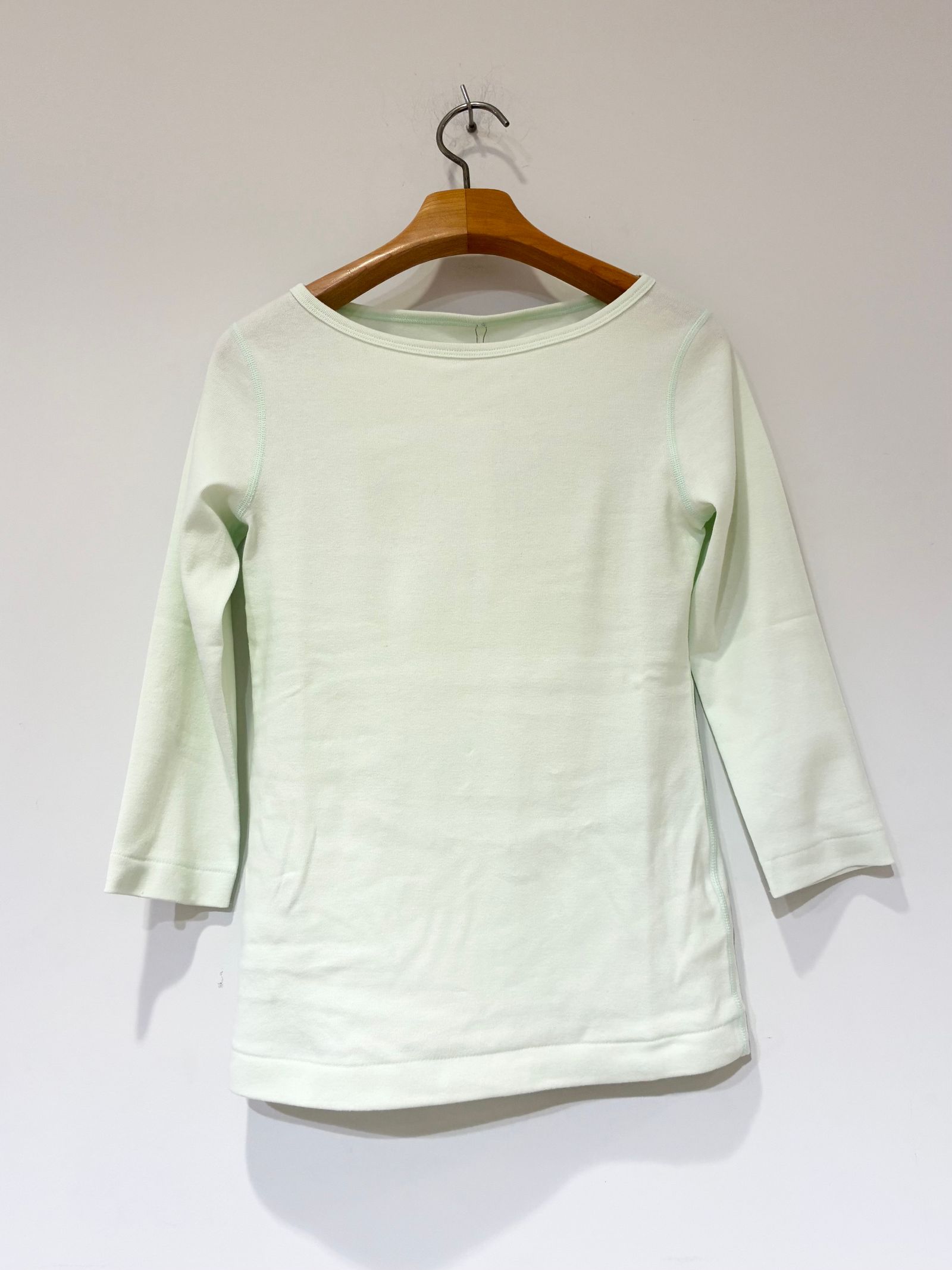 ジンジャー 七分袖 / ボートネックカットソー / ライムグリーン