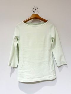 ジンジャー 七分袖 / ボートネックカットソー / ライムグリーン