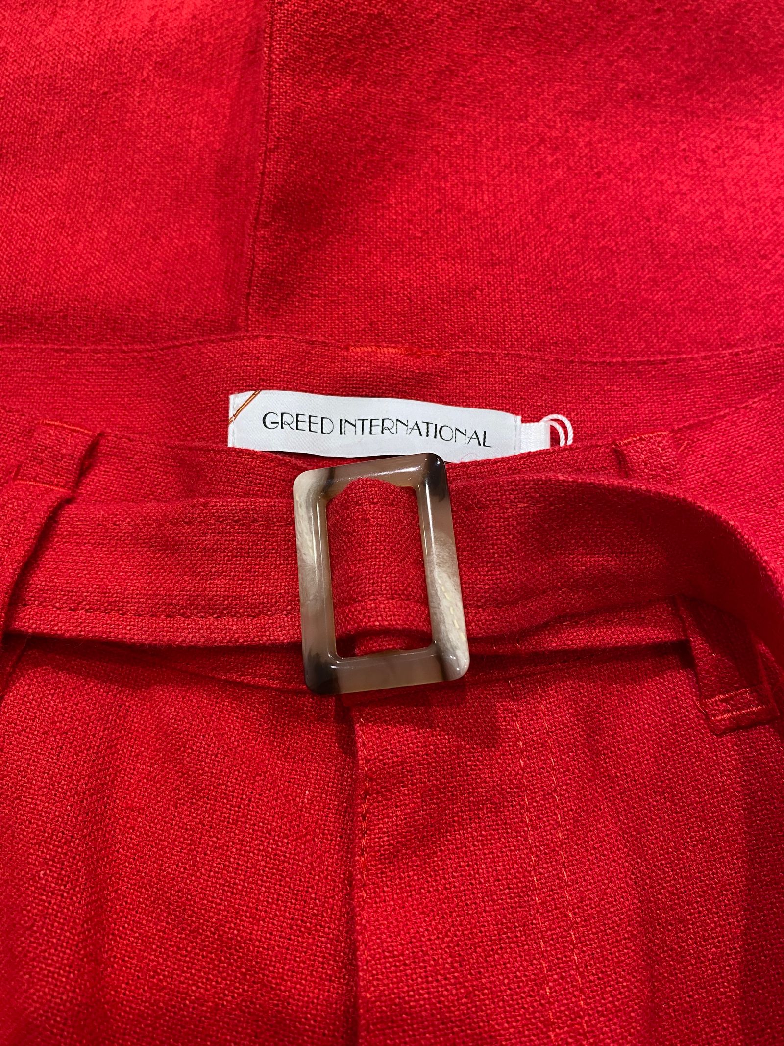 Cotton Linen Belt Pants in Red greed international グリードインターナショナル コットンリネンパンツ