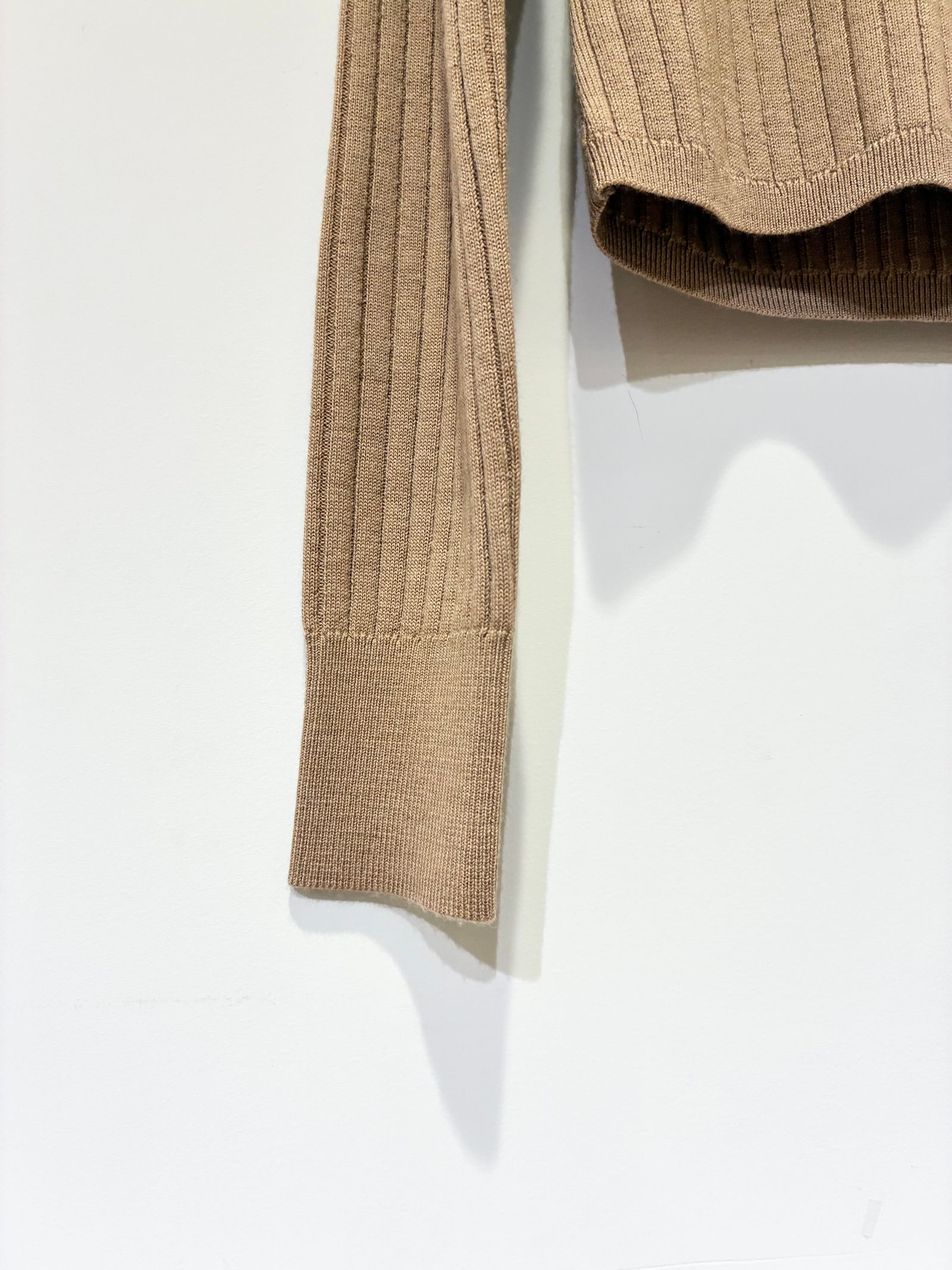 ウールアウトフィット ポロカーディガン / ポロニット / ベージュ