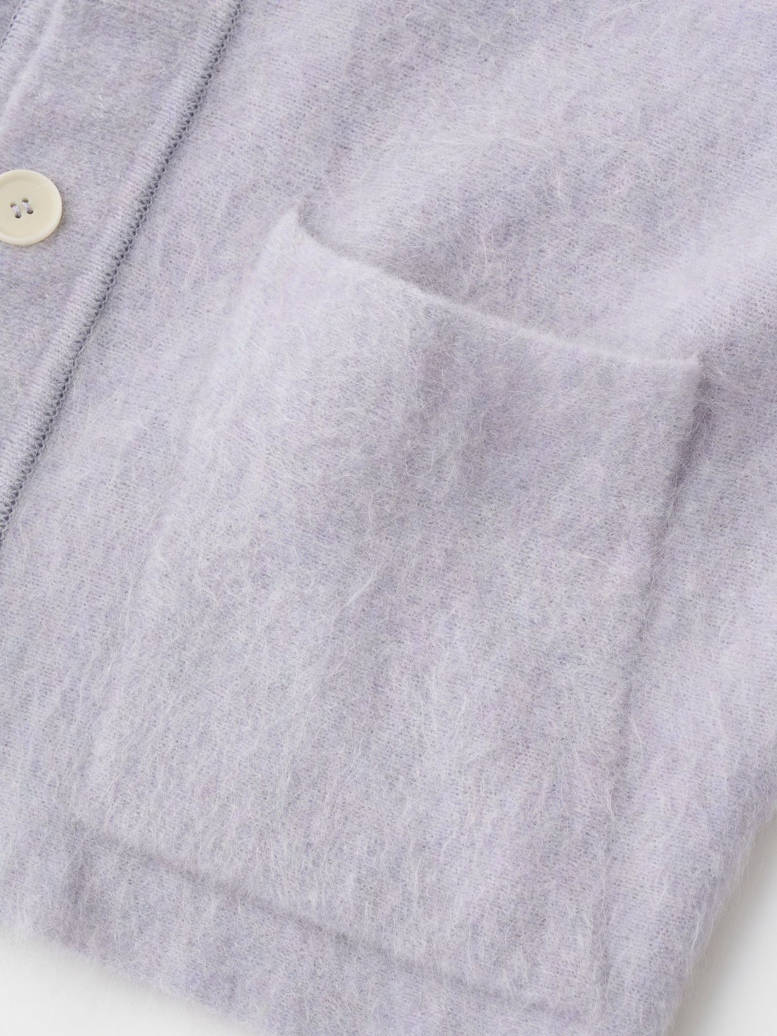 STRETCH SUPERKID MOHAIR C/D / モヘヤニットカーディガン / ライトブルー