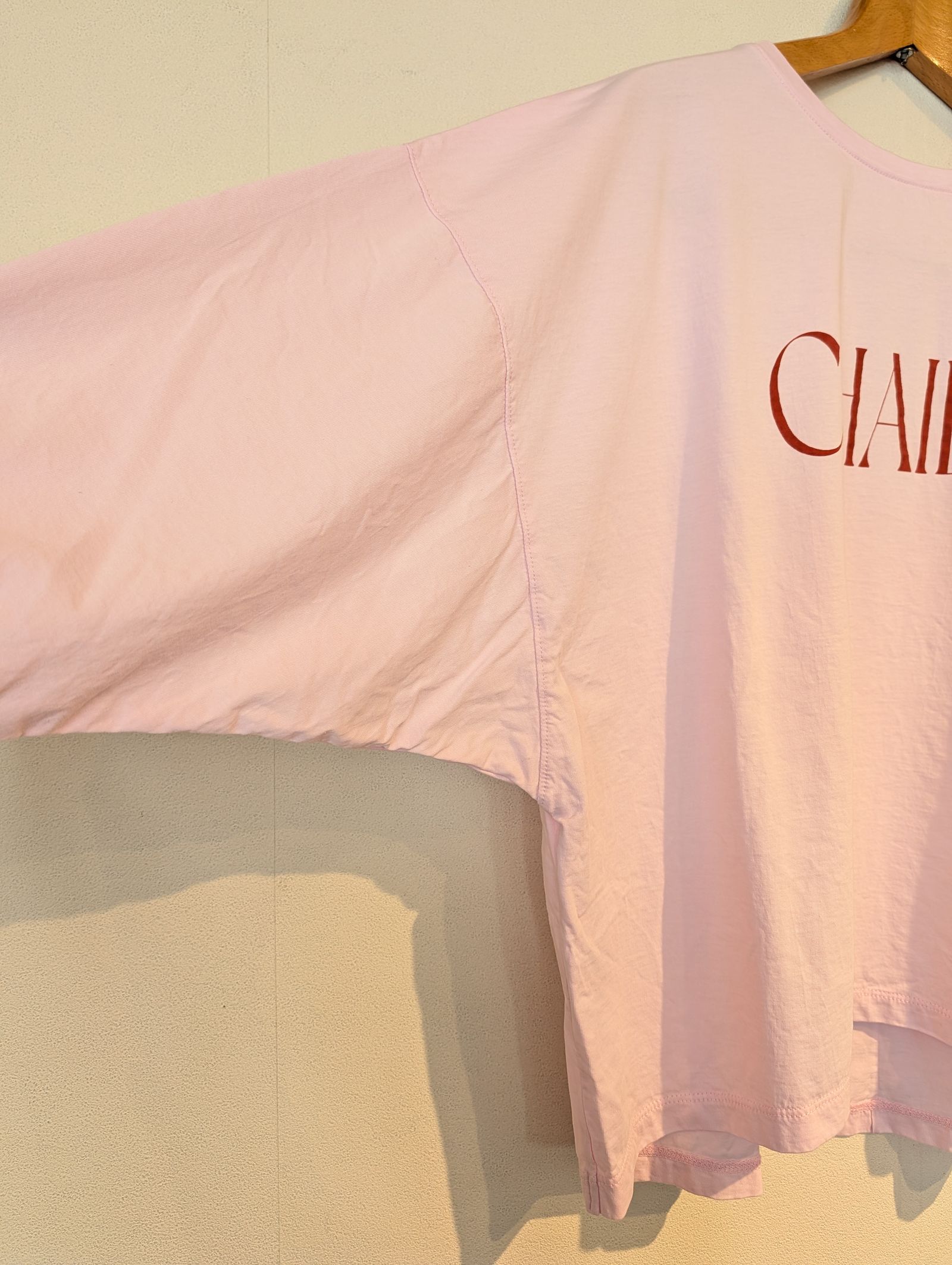 "CHAILLY"ロゴ5分袖T-shirt / 5分袖Tシャツ / ロゴTシャツ / ピンク
