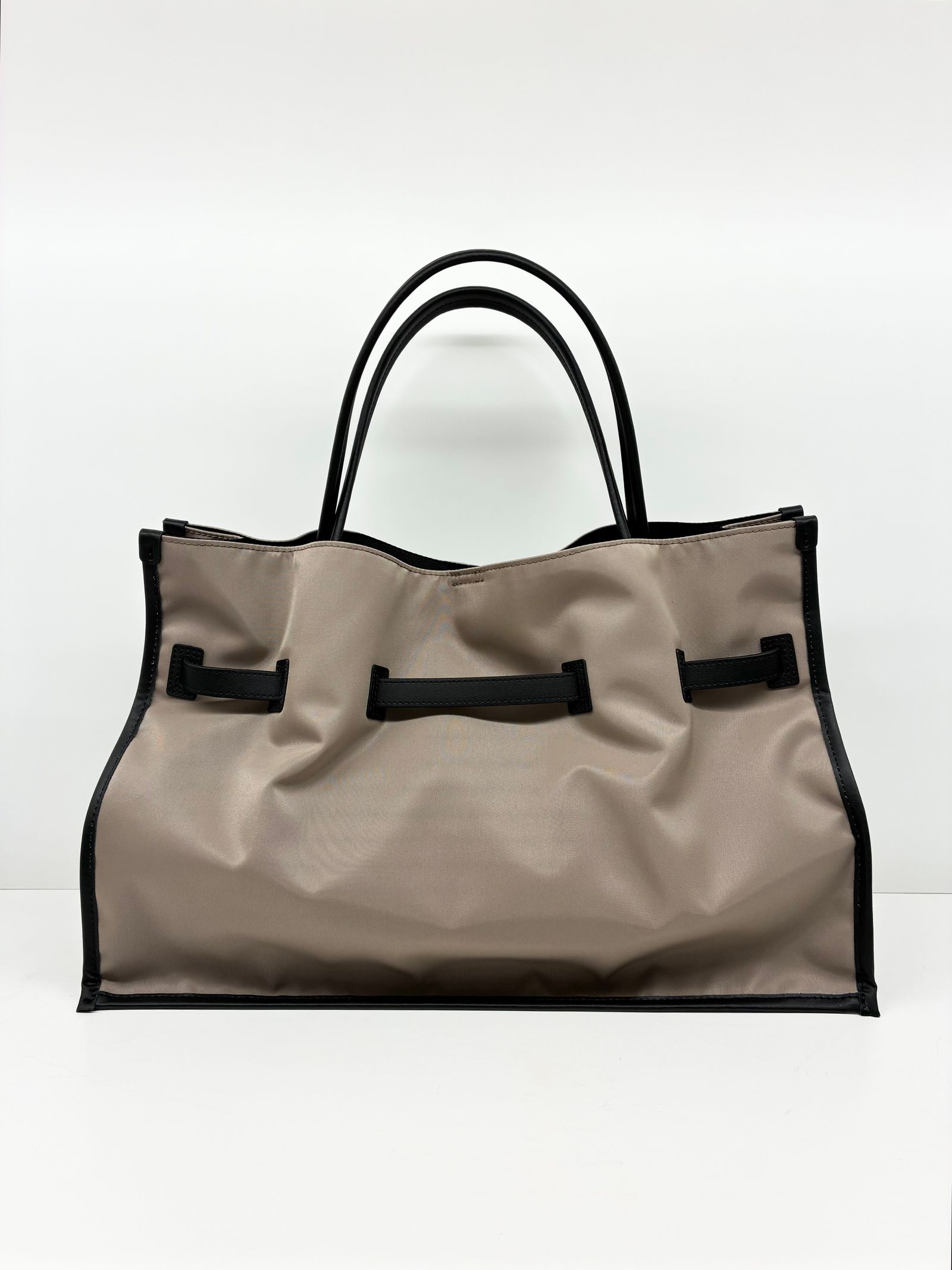 BRUNO / レザーパイピングナイロンバッグ / ベージュ