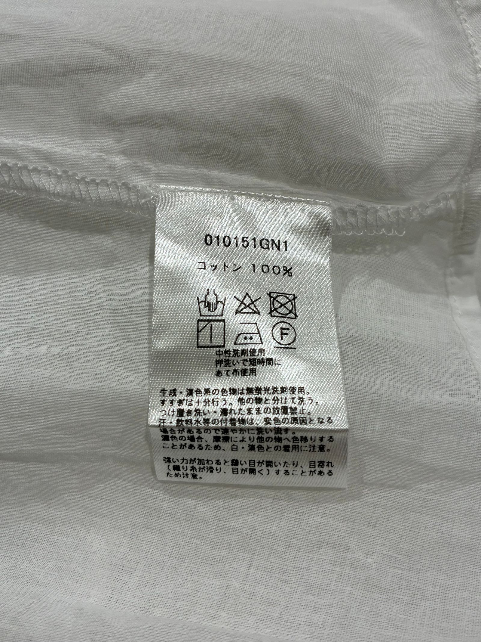 Cotton Organza Tuck Blouse / ノーカラーピンタックブラウス / ホワイト