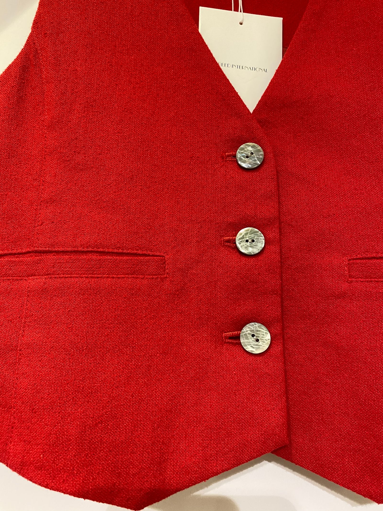 Greed International - Cotton Linen Vest in Red greed international 
