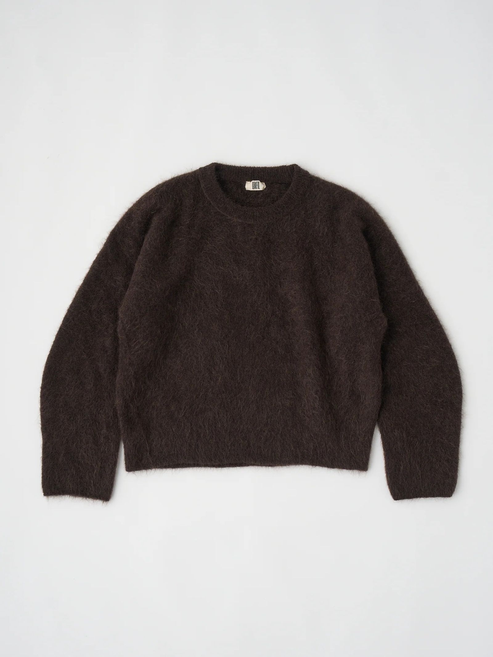 STRETCH SUPERKID MOHAIR CREW-NECK P/O / モヘヤニット / ダークブラウン